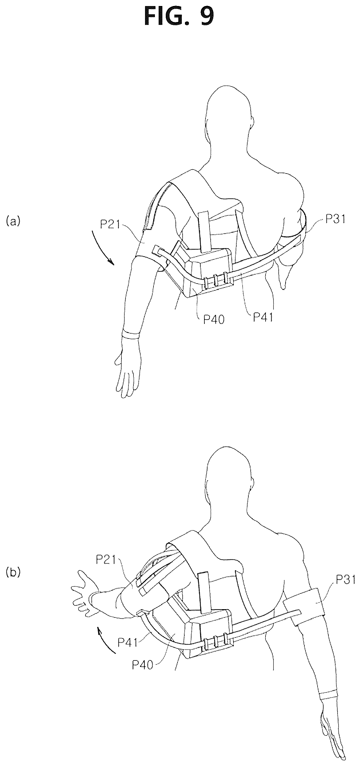 Patent US12350186 Figure 11 – Non-fixed shoulder brace