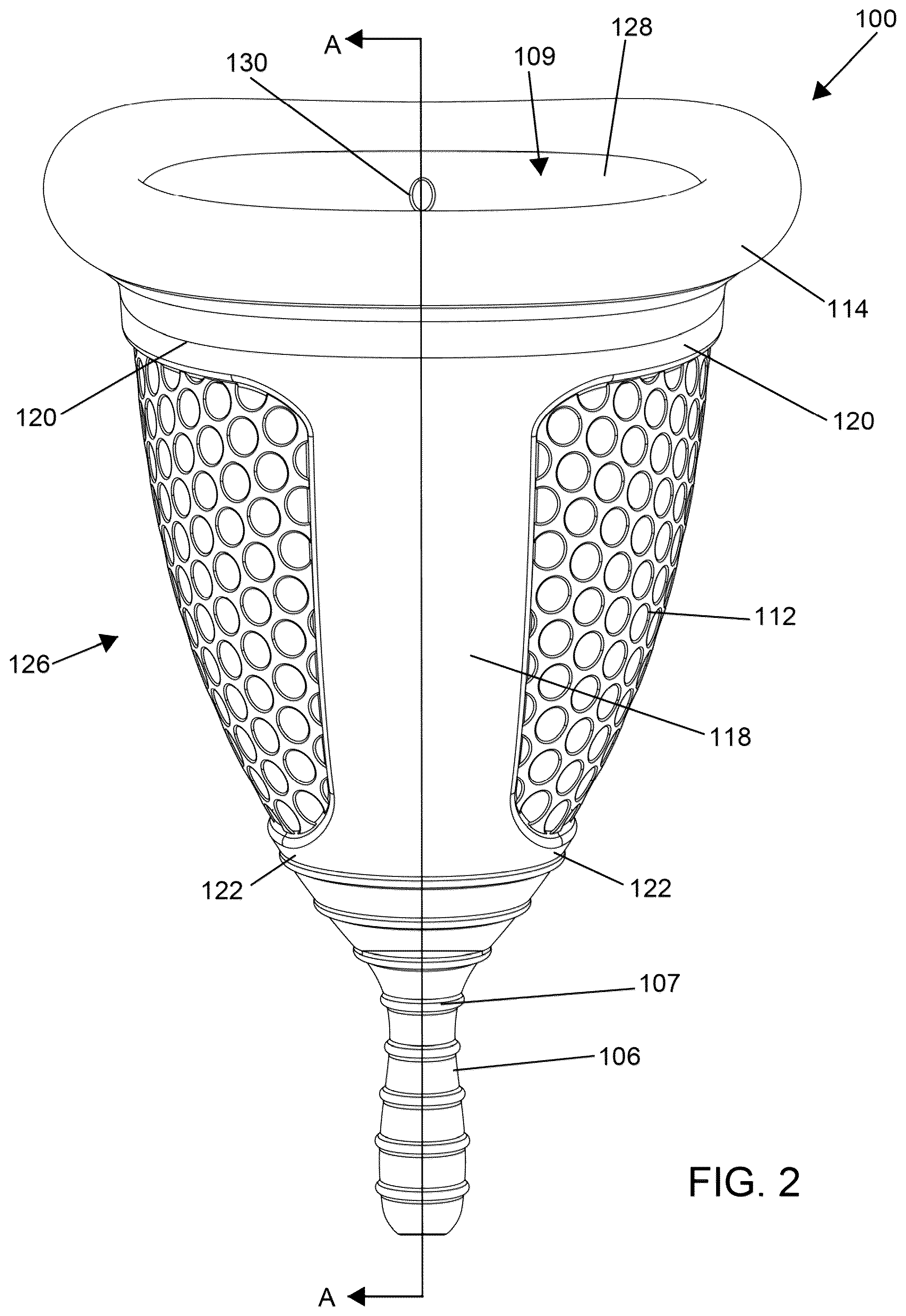 Patent US12350189 Figure 2 – Menstrual collection device, applicator and a method of inserting a menstrual collection device with an applicator