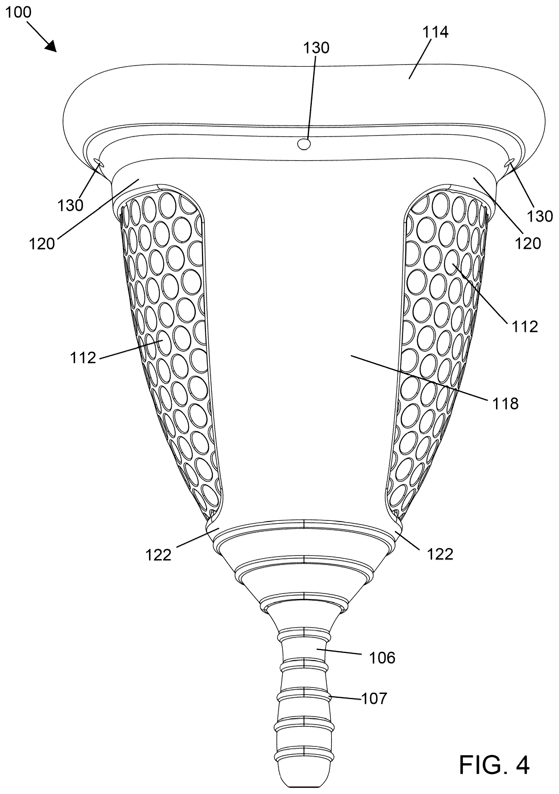 Patent US12350189 Figure 4 – Menstrual collection device, applicator and a method of inserting a menstrual collection device with an applicator