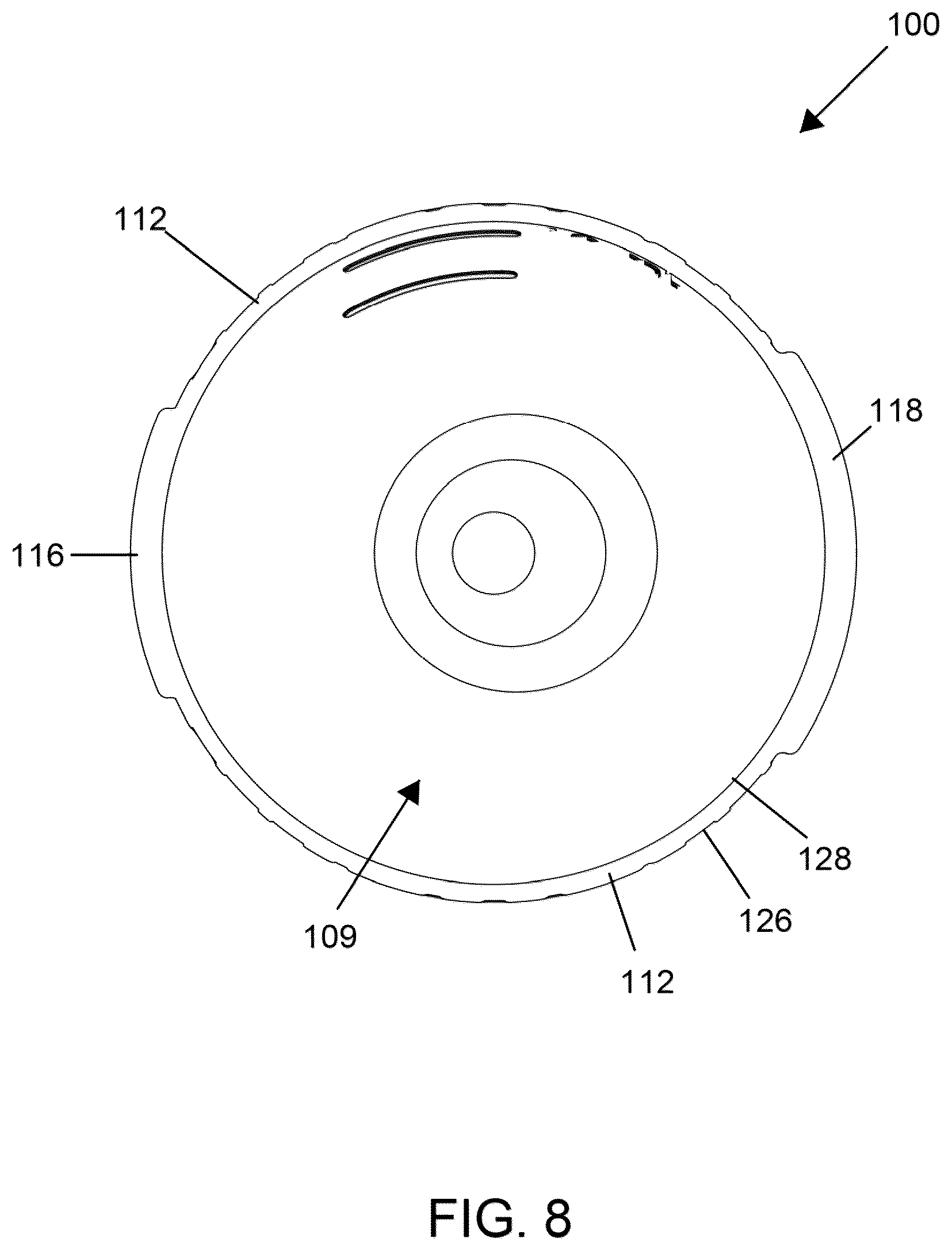 Patent US12350189 Figure 8 – Menstrual collection device, applicator and a method of inserting a menstrual collection device with an applicator