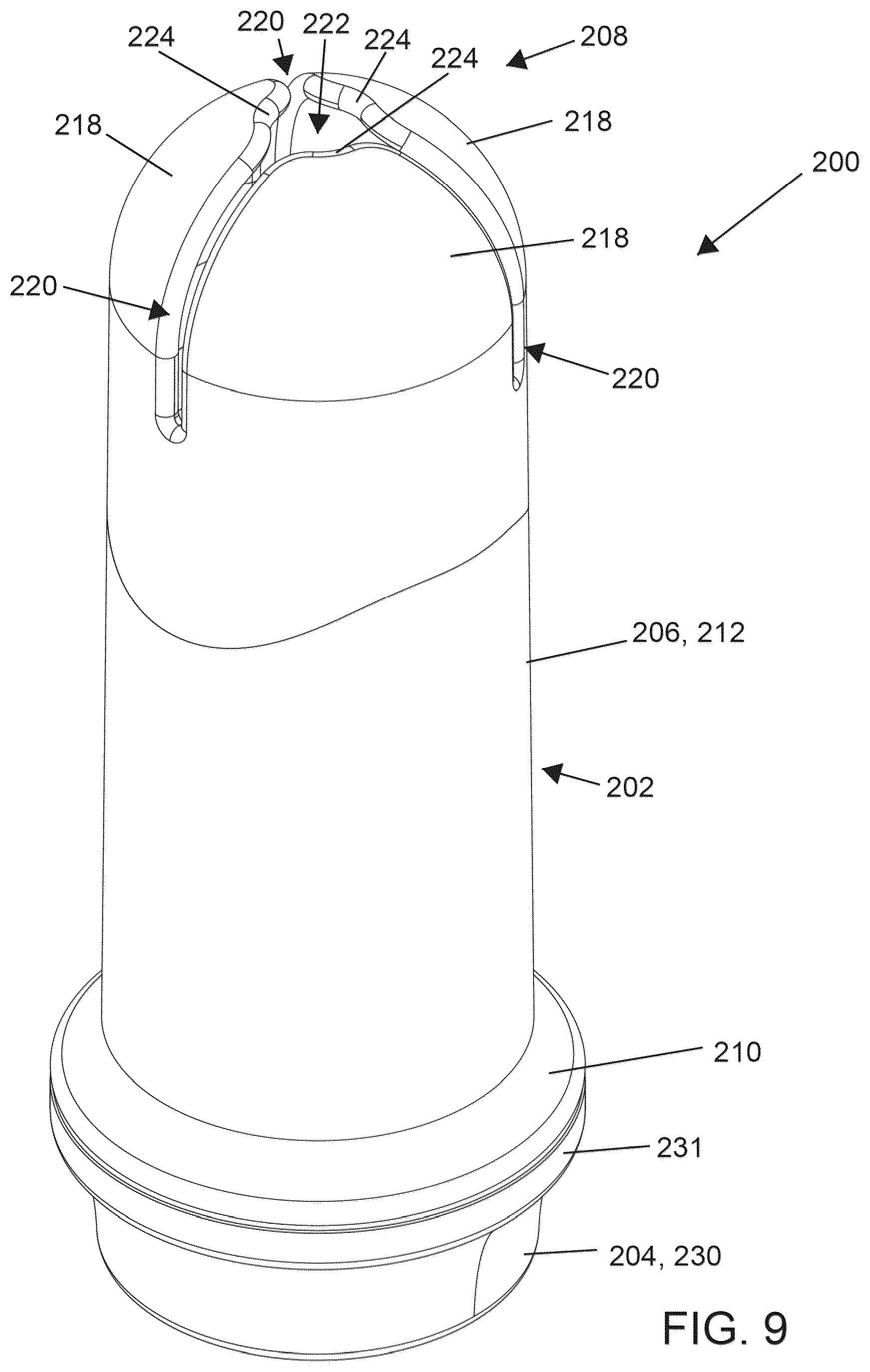 Patent US12350189 Figure 9 – Menstrual collection device, applicator and a method of inserting a menstrual collection device with an applicator