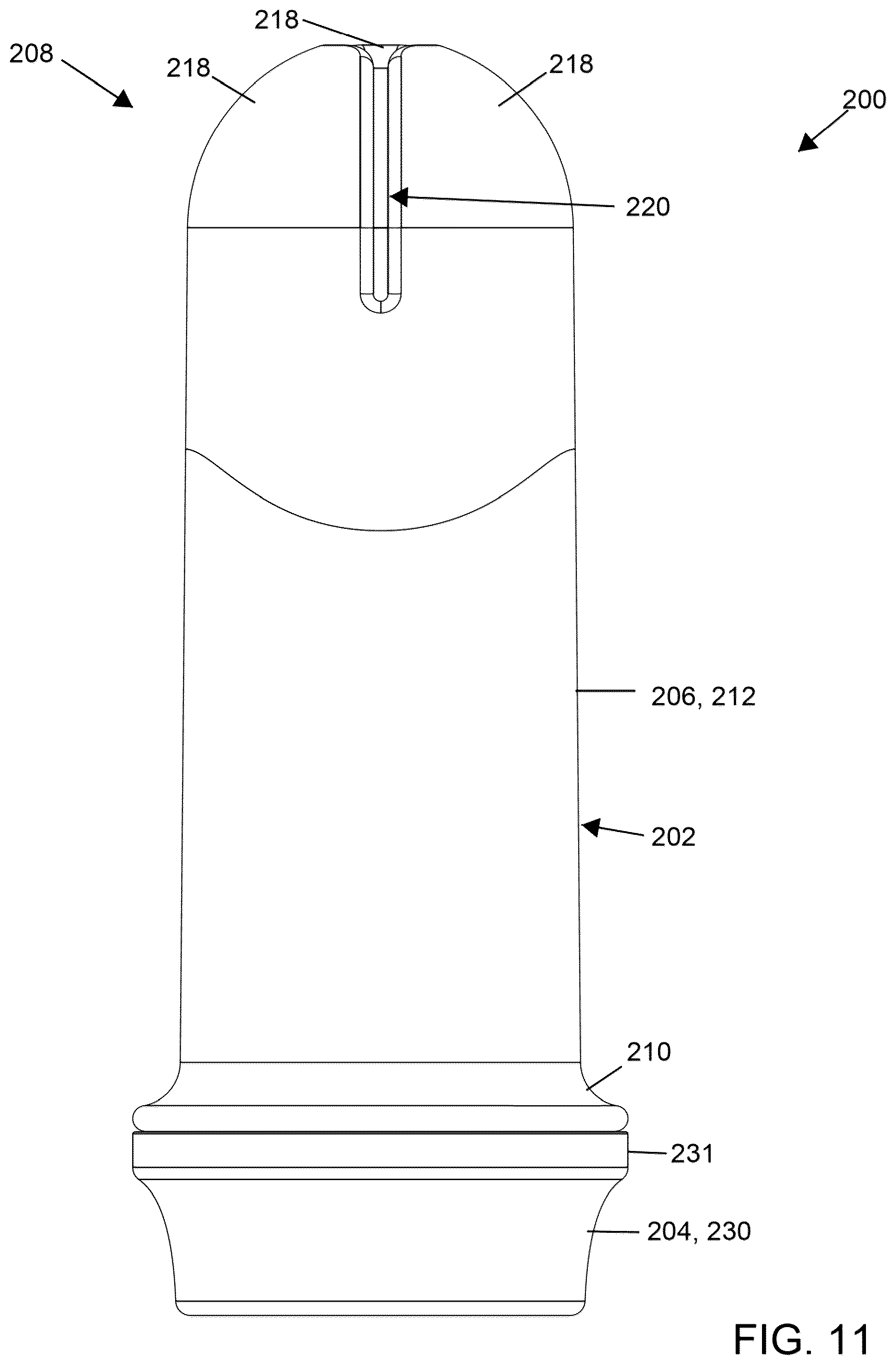 Patent US12350189 Figure 11 – Menstrual collection device, applicator and a method of inserting a menstrual collection device with an applicator