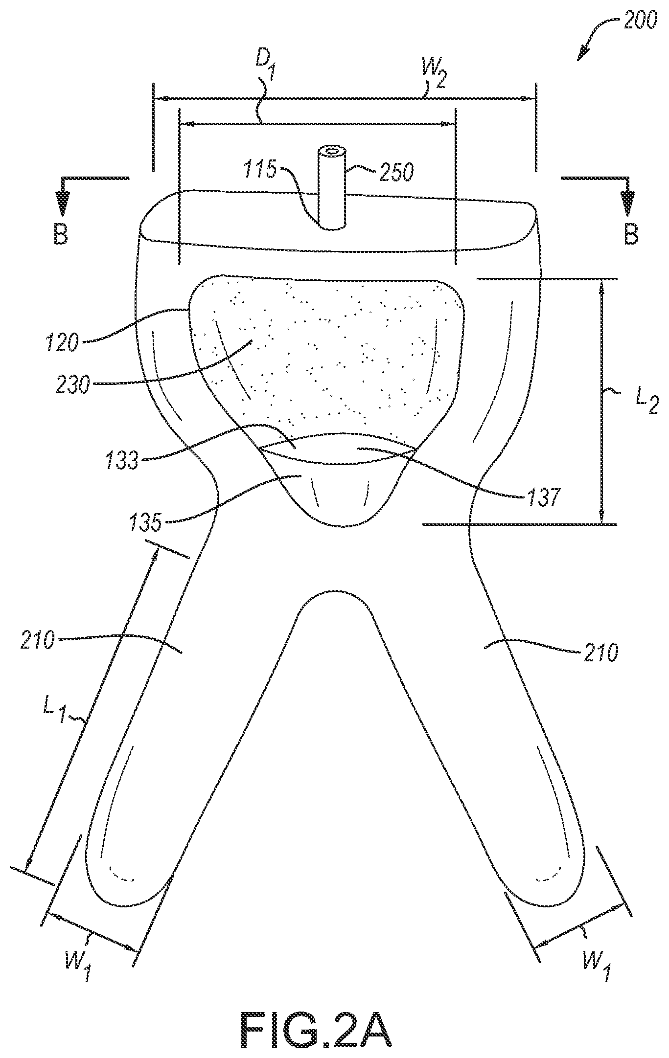 Patent US12350190 Figure 3 – Urine collection devices having a relatively wide portion and an elongated portion and related methods