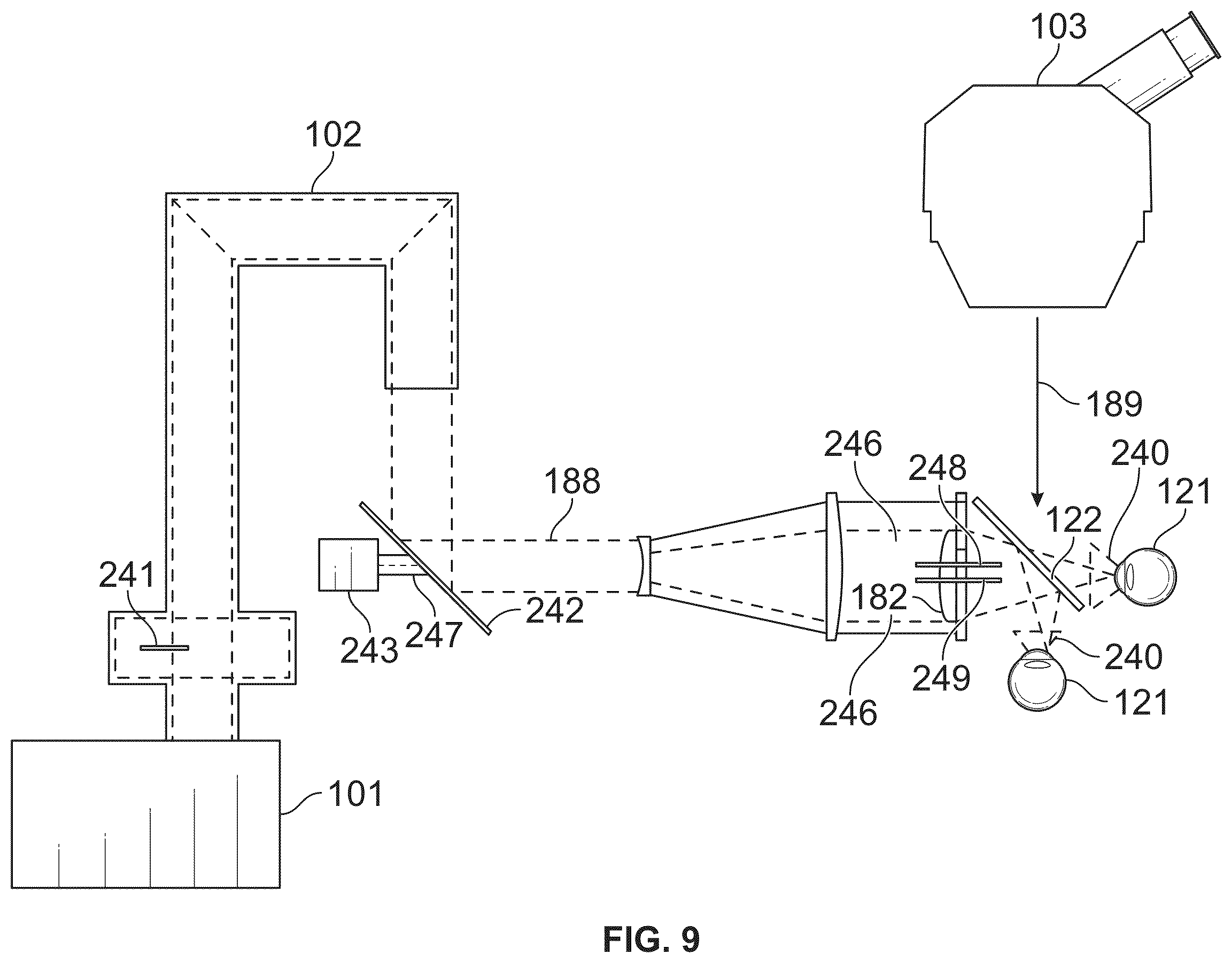 Patent US12350196 Figure 9 – Combined laser and phacoemulsification system for eye surgery