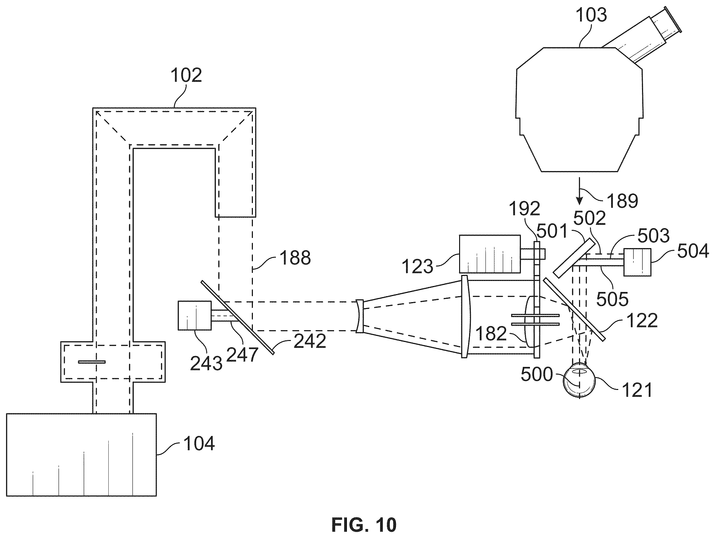 Patent US12350196 Figure 10 – Combined laser and phacoemulsification system for eye surgery