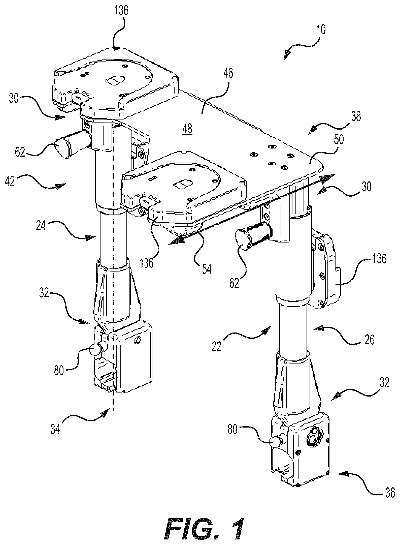Patent US12350201 Figure 1 – Mounting apparatus for securing equipment to a patient transport system