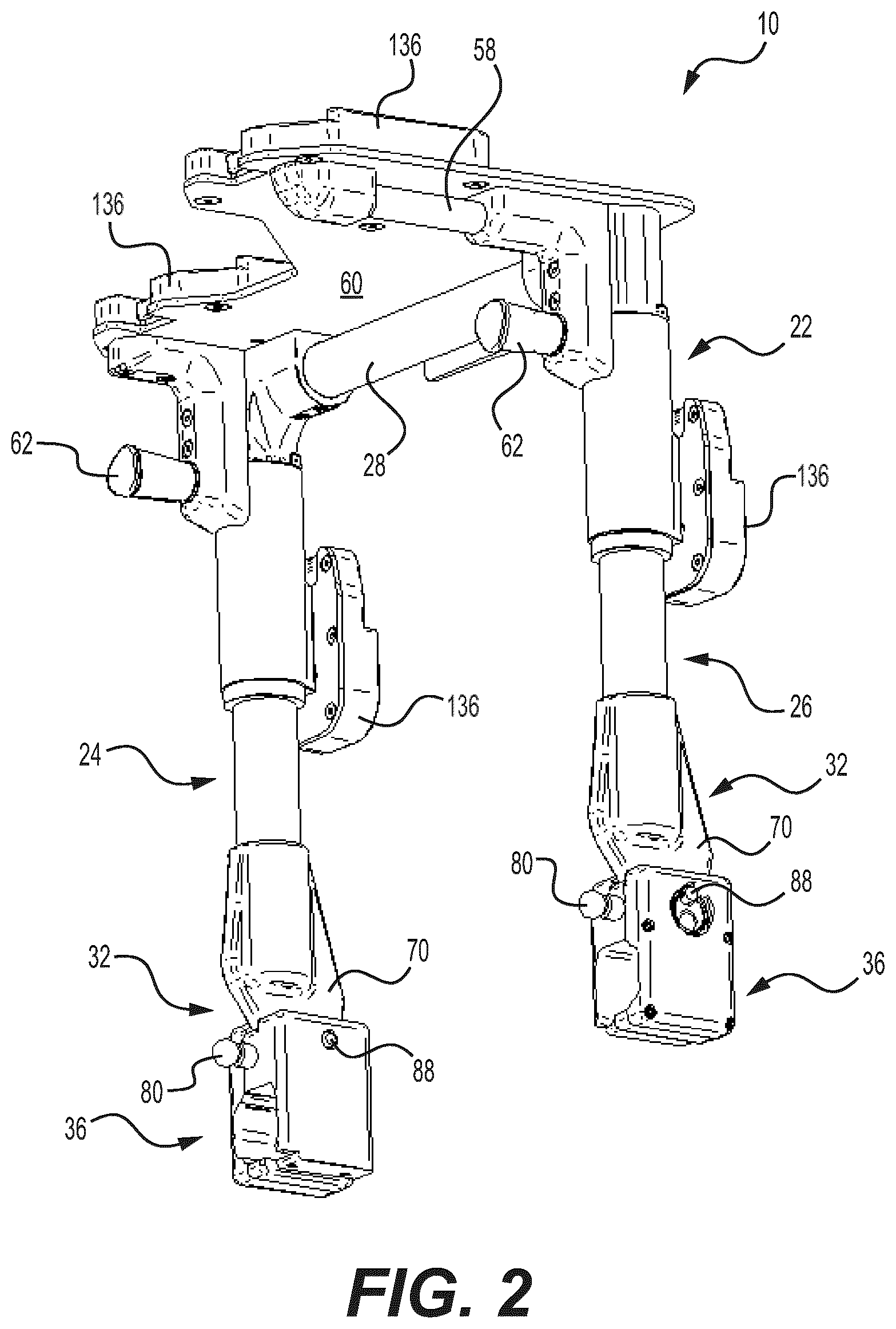 Patent US12350201 Figure 2 – Mounting apparatus for securing equipment to a patient transport system