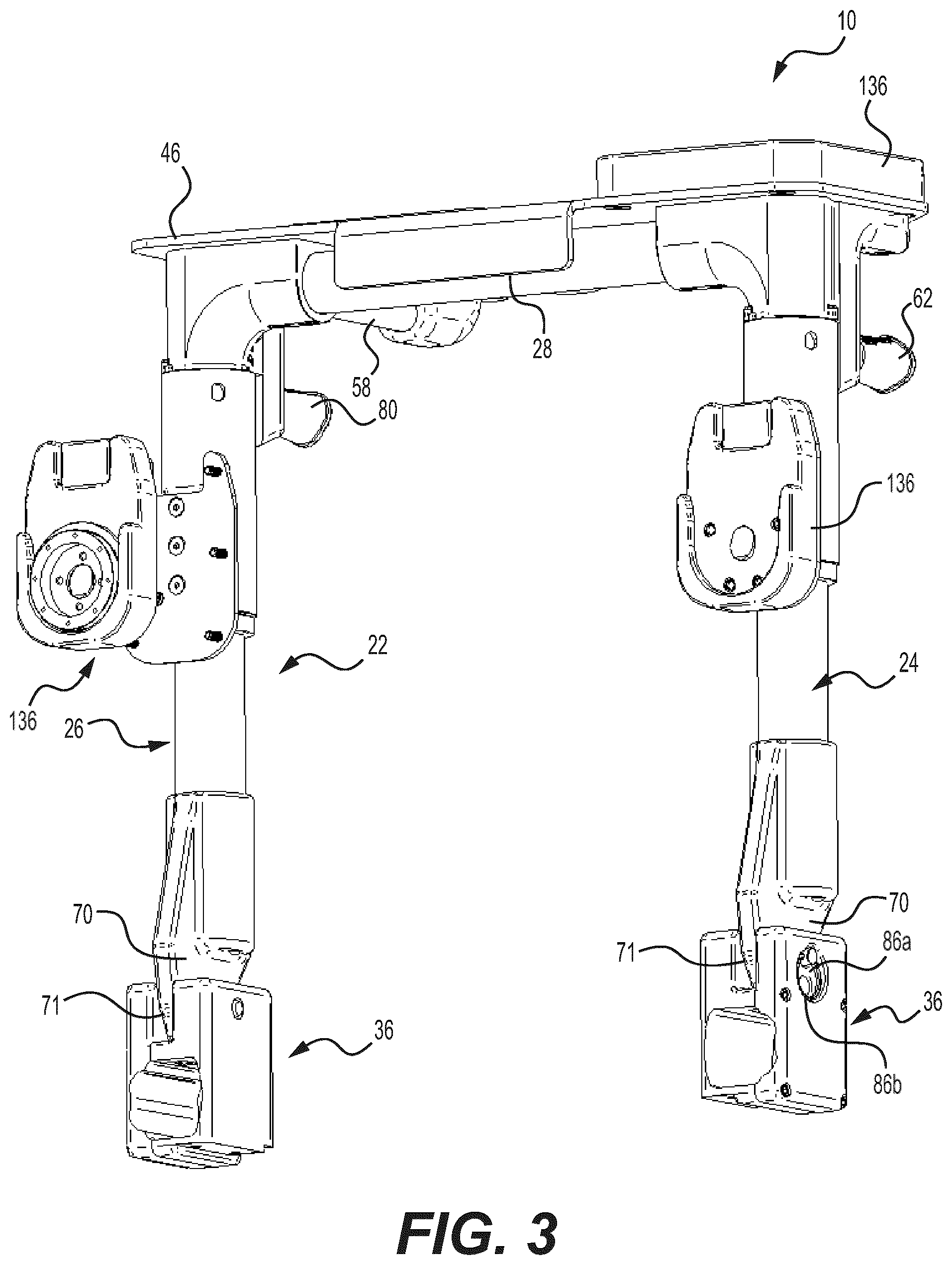 Patent US12350201 Figure 3 – Mounting apparatus for securing equipment to a patient transport system