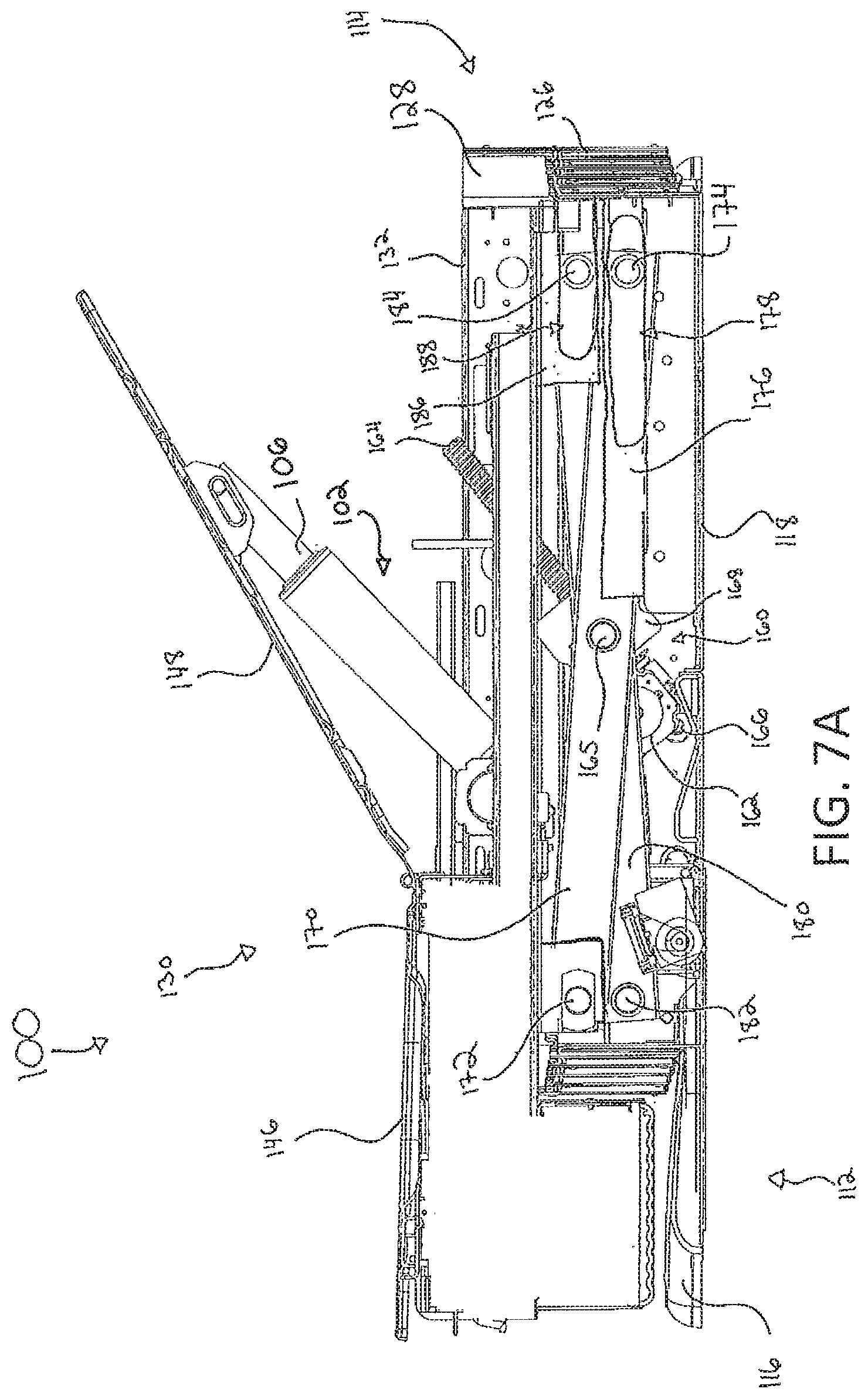 Patent US12350202 Figure 7 – Medical examination table with retractable moving wheels