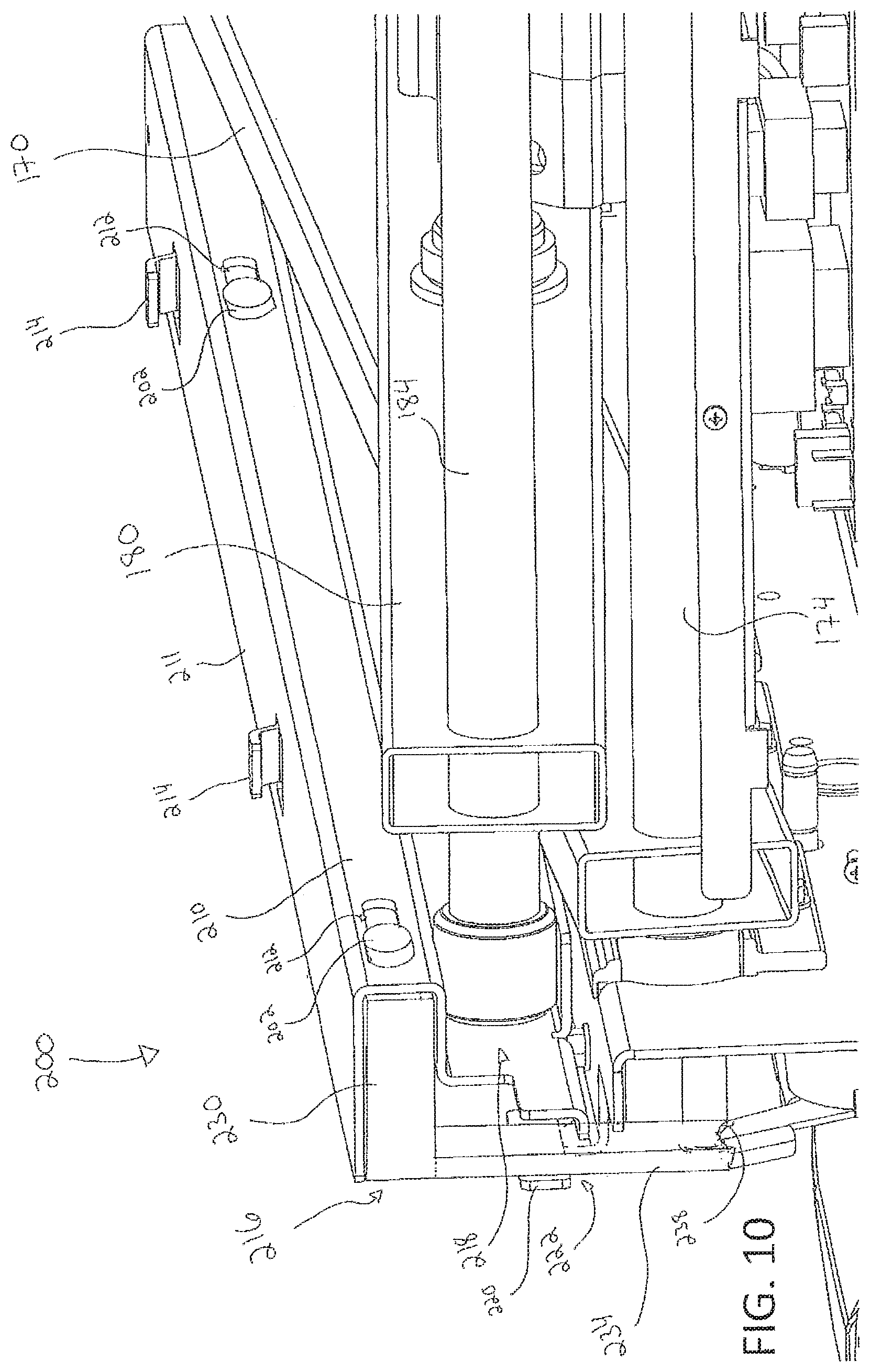 Patent US12350202 Figure 11 – Medical examination table with retractable moving wheels