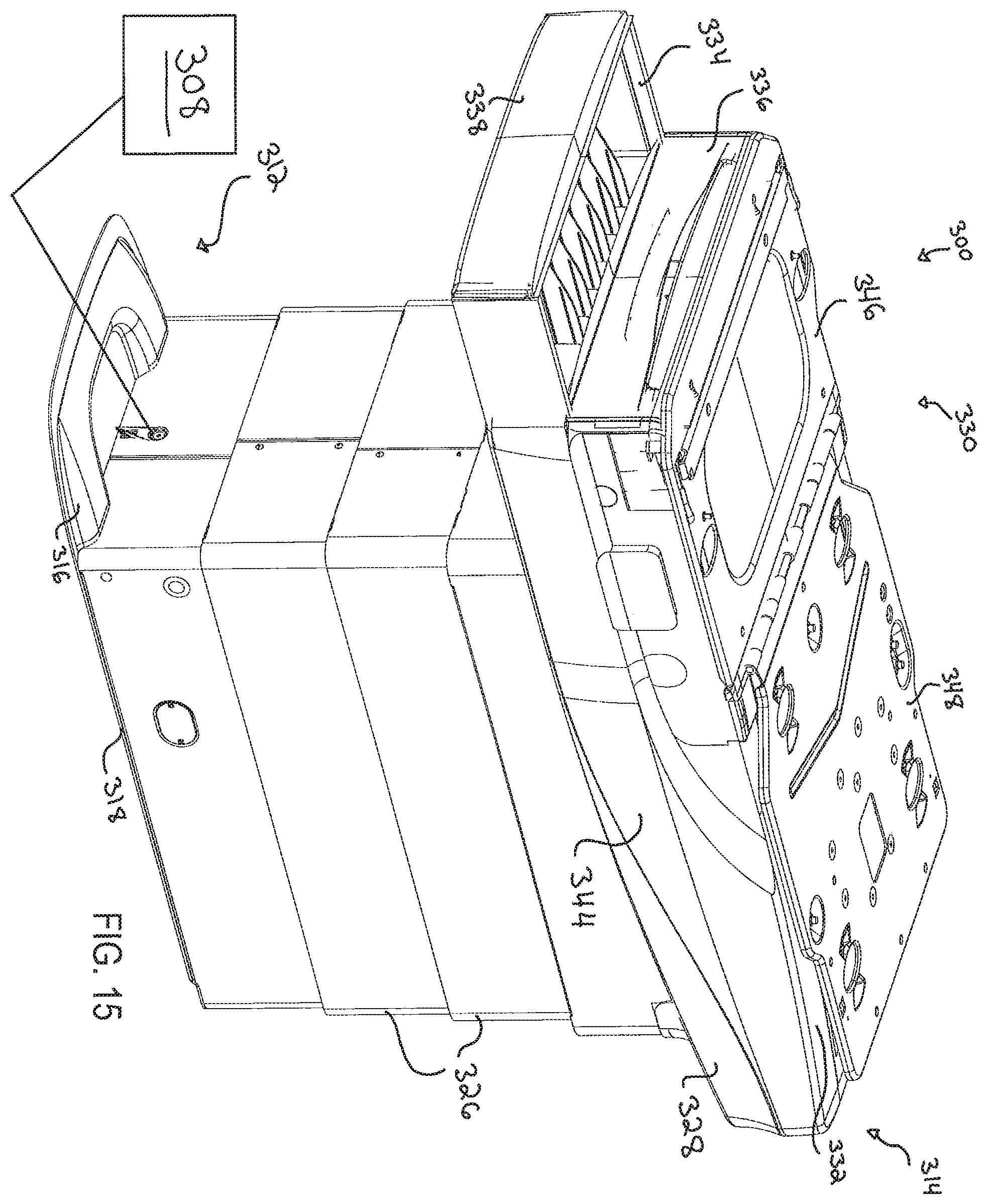 Patent US12350202 Figure 19 – Medical examination table with retractable moving wheels