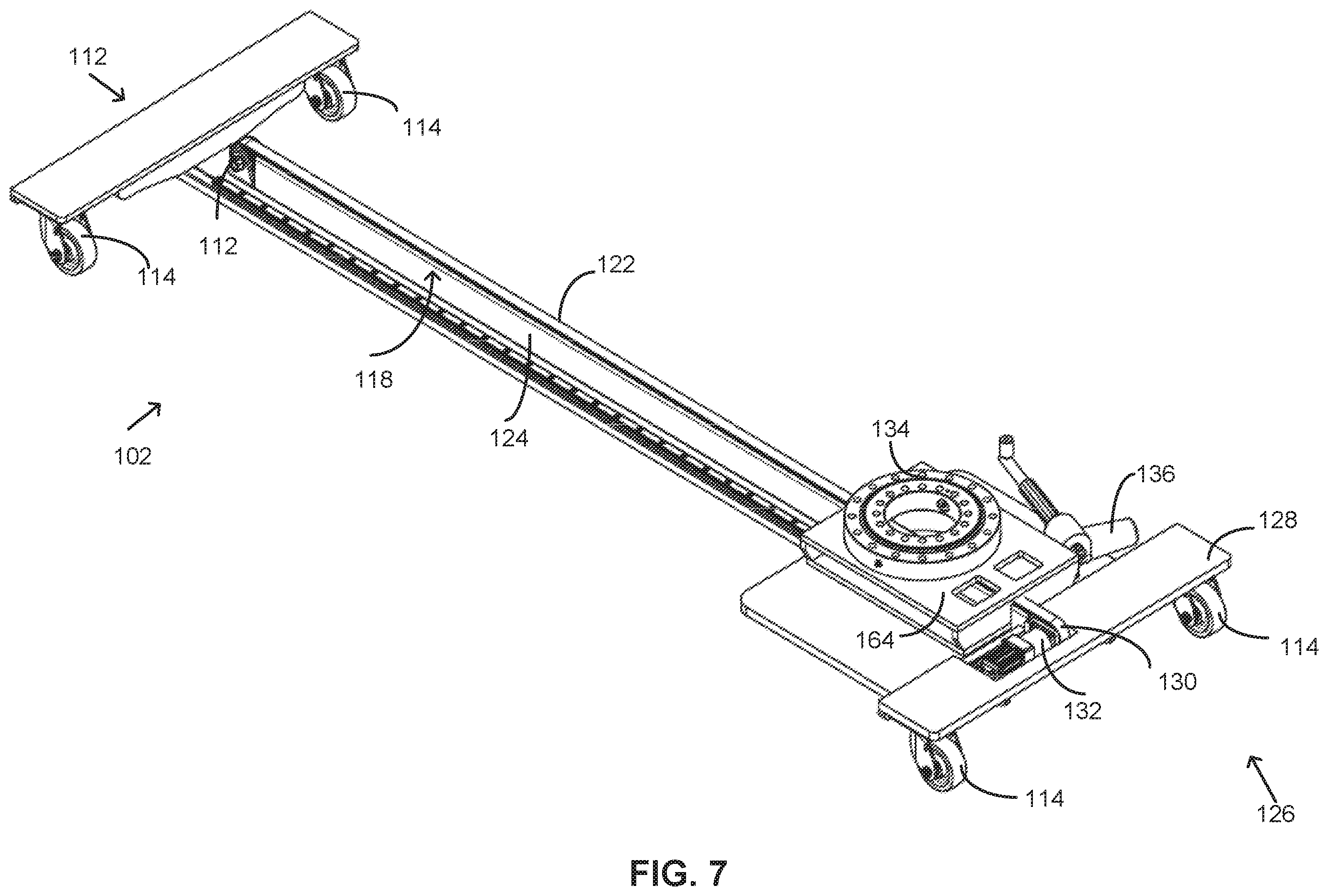Patent US12350203 Figure 7 – Single and dual column patient positioning support structure
