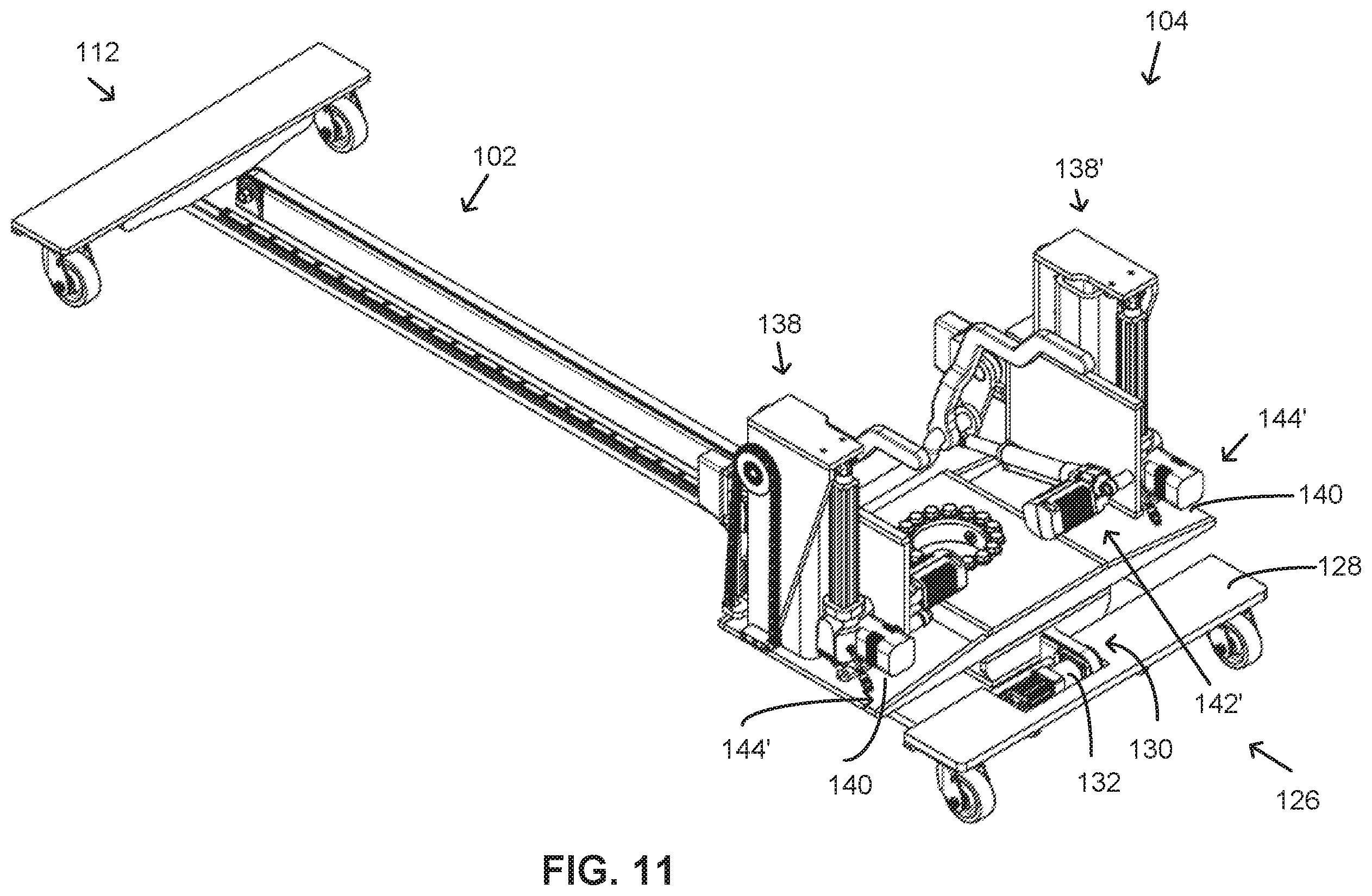 Patent US12350203 Figure 11 – Single and dual column patient positioning support structure