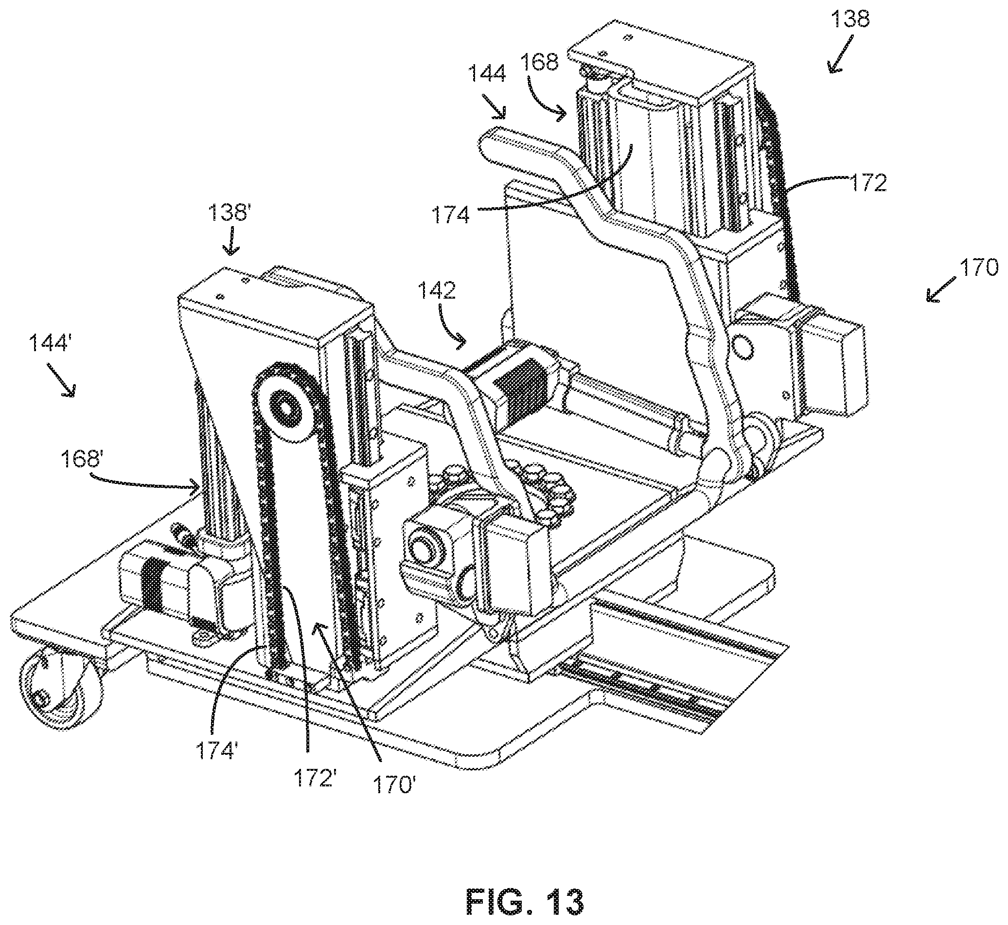 Patent US12350203 Figure 13 – Single and dual column patient positioning support structure