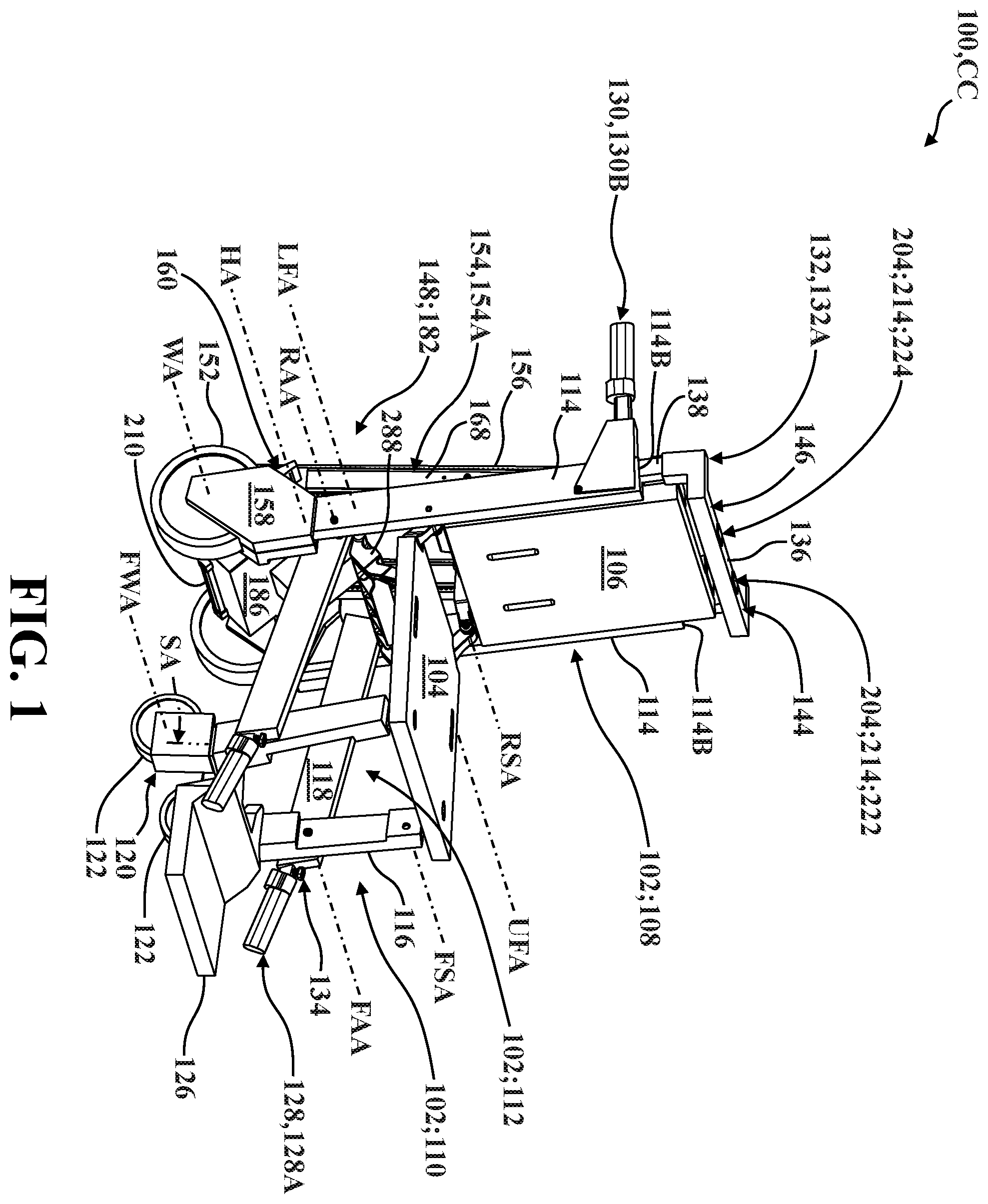 Patent US12350205 Figure 1 – Patient containment systems for use with patient transport apparatuses