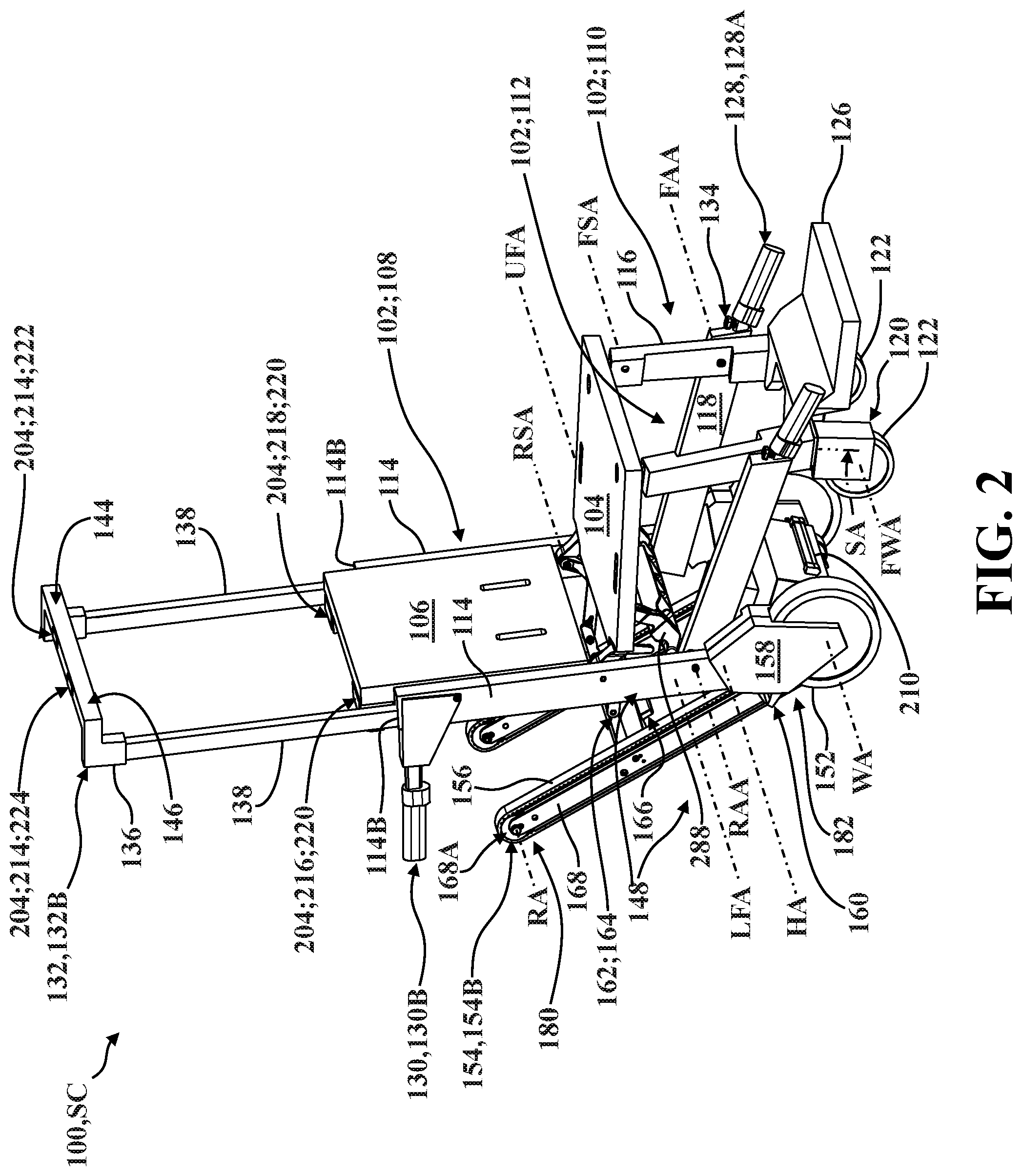 Patent US12350205 Figure 2 – Patient containment systems for use with patient transport apparatuses