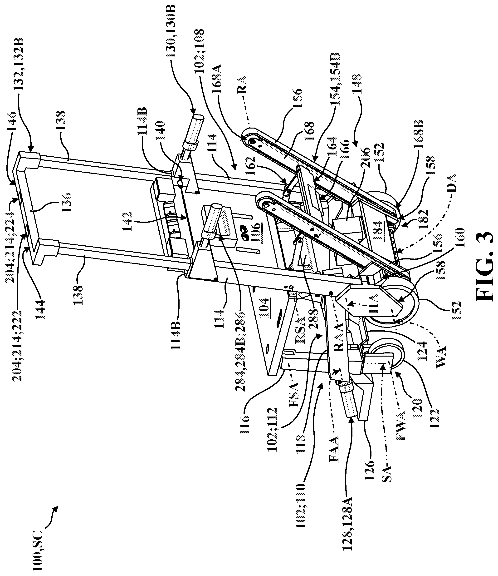 Patent US12350205 Figure 3 – Patient containment systems for use with patient transport apparatuses