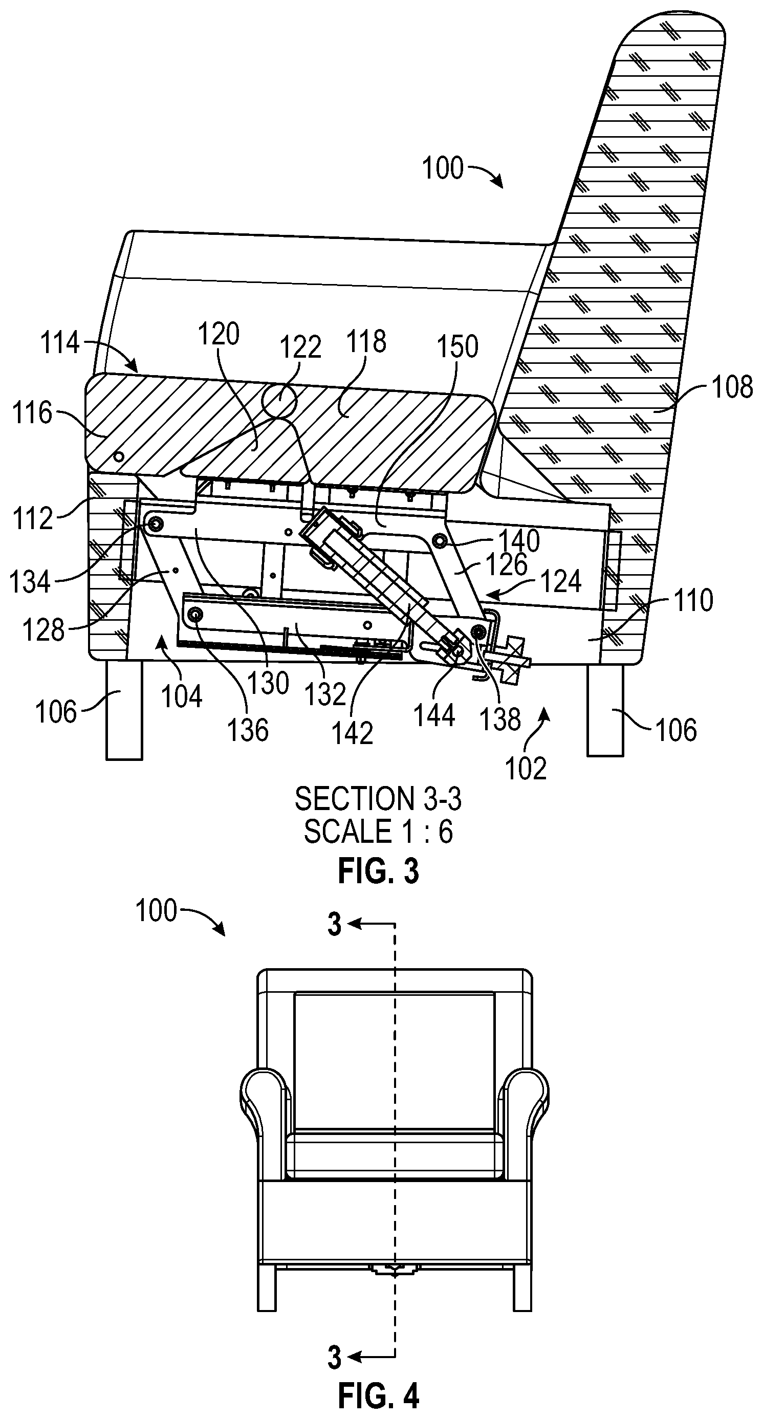 Patent US12350207 Figure 3 – Lifting mechanism and chairs