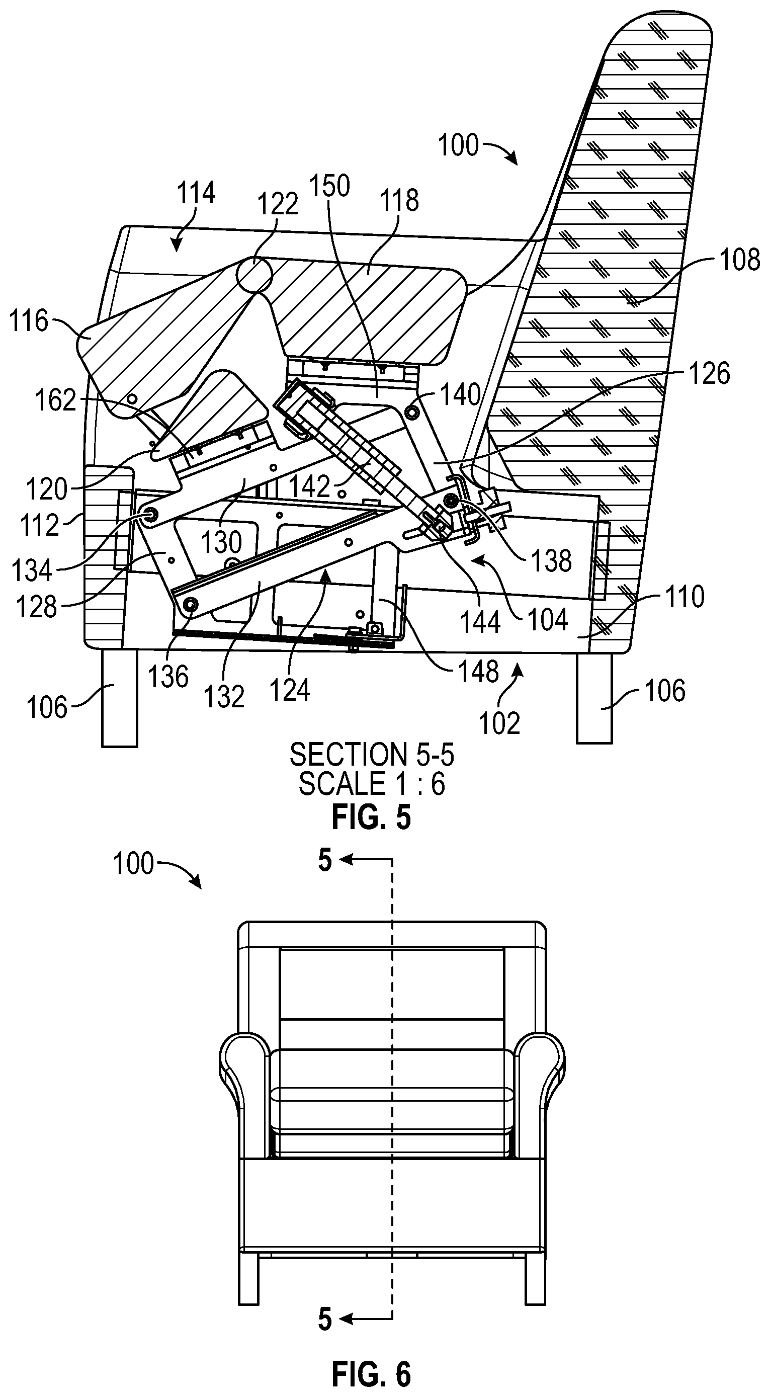 Patent US12350207 Figure 4 – Lifting mechanism and chairs