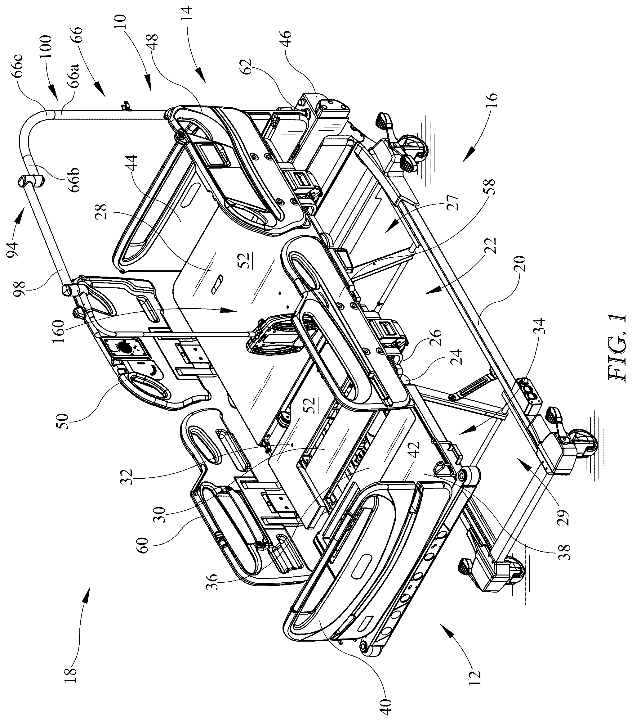 Patent US12350209 Figure 1 – Patient bed user interface having a dead front portion