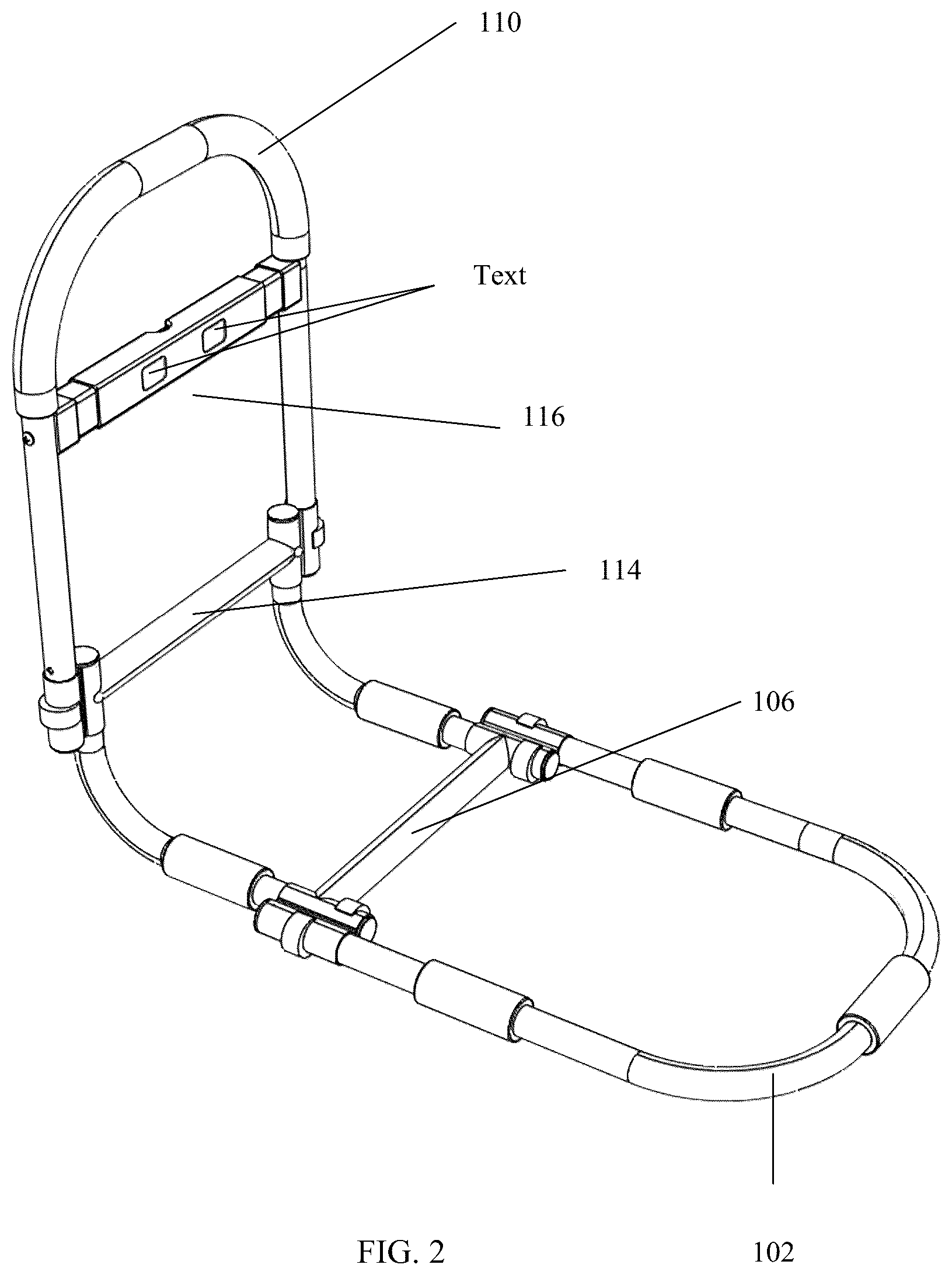 Patent US12350210 Figure 2 – Bed rail system