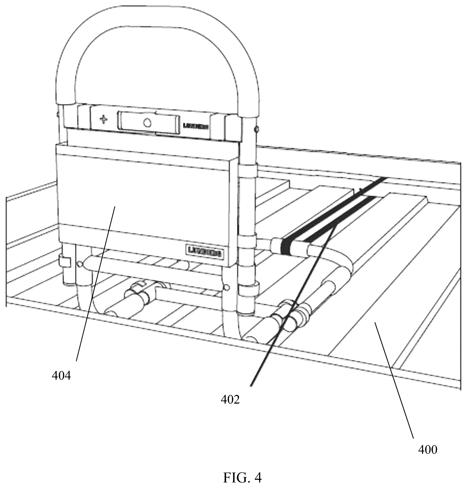 Patent US12350210 Figure 4 – Bed rail system