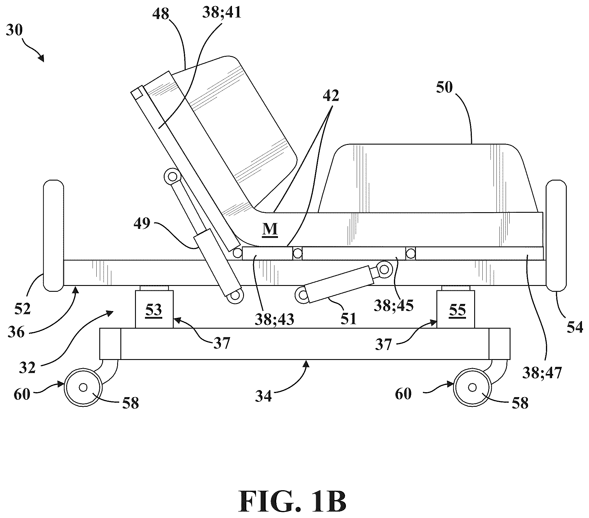 Patent US12350212 Figure 2 – Patient transport apparatus with electro-mechanical braking input hold circuit