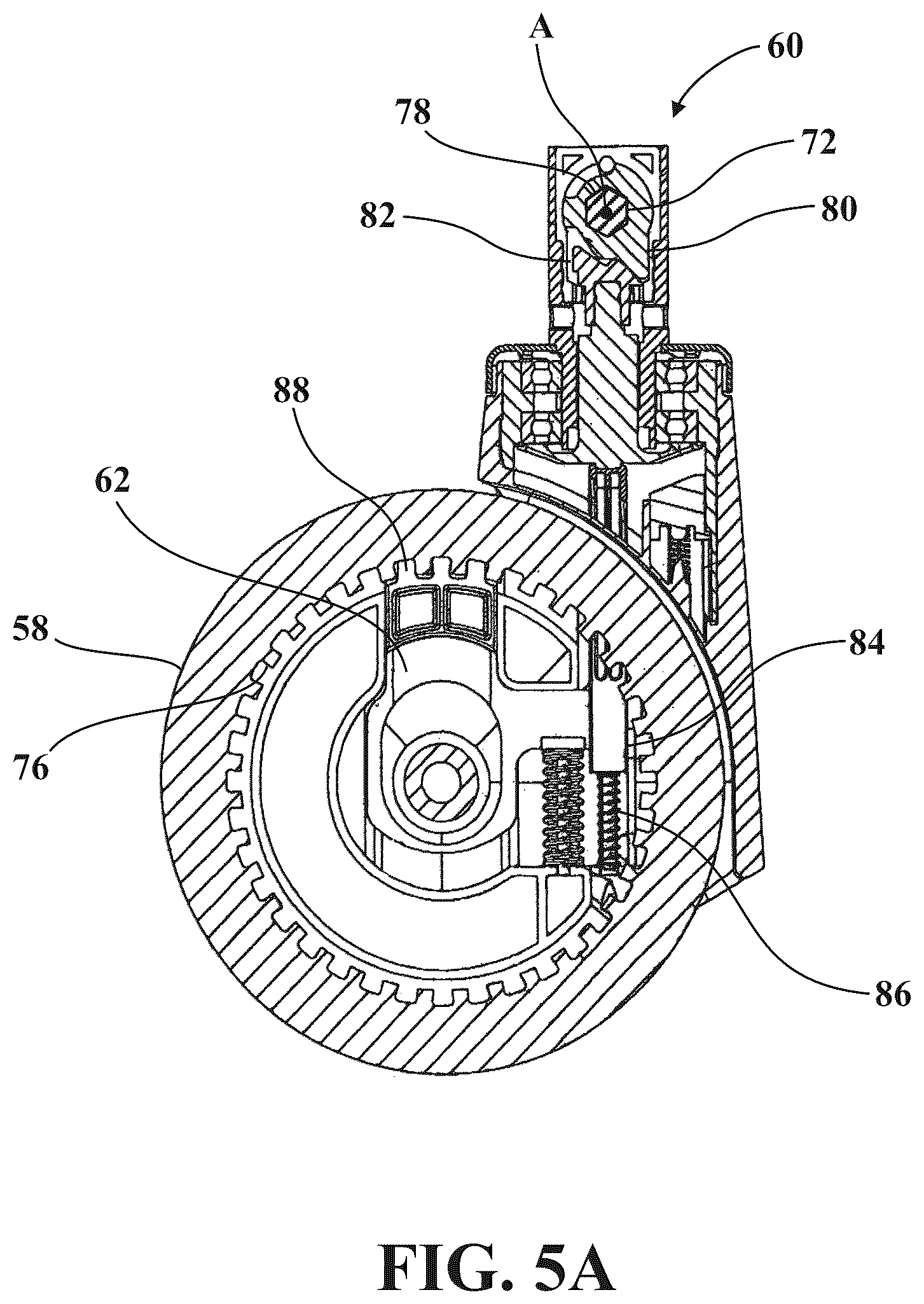 Patent US12350212 Figure 6 – Patient transport apparatus with electro-mechanical braking input hold circuit