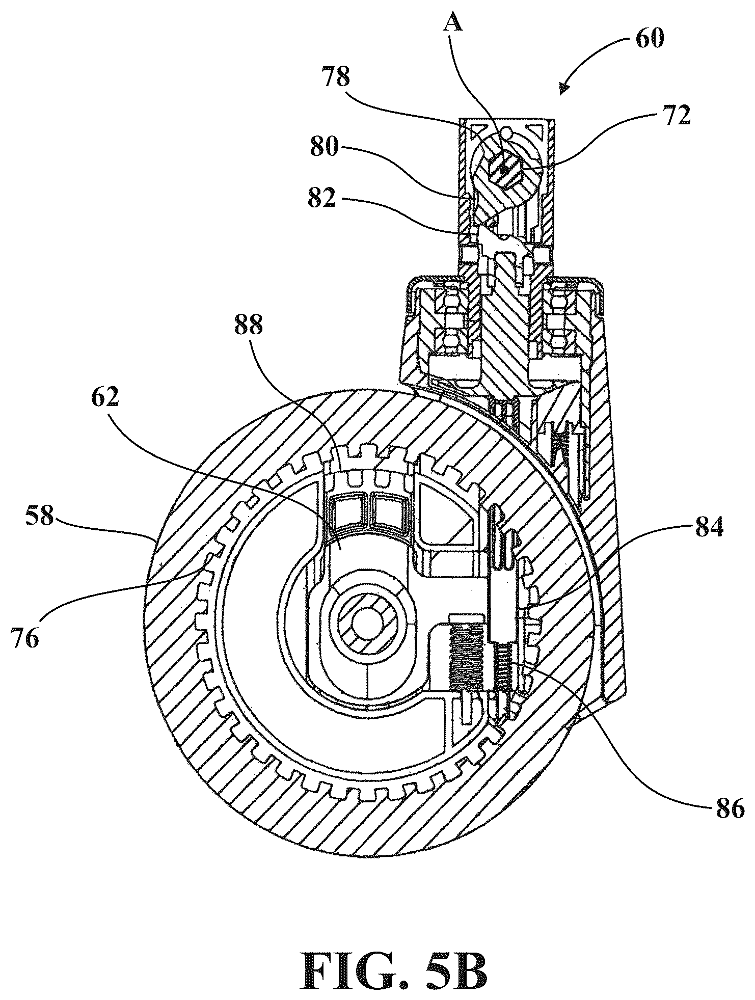 Patent US12350212 Figure 7 – Patient transport apparatus with electro-mechanical braking input hold circuit