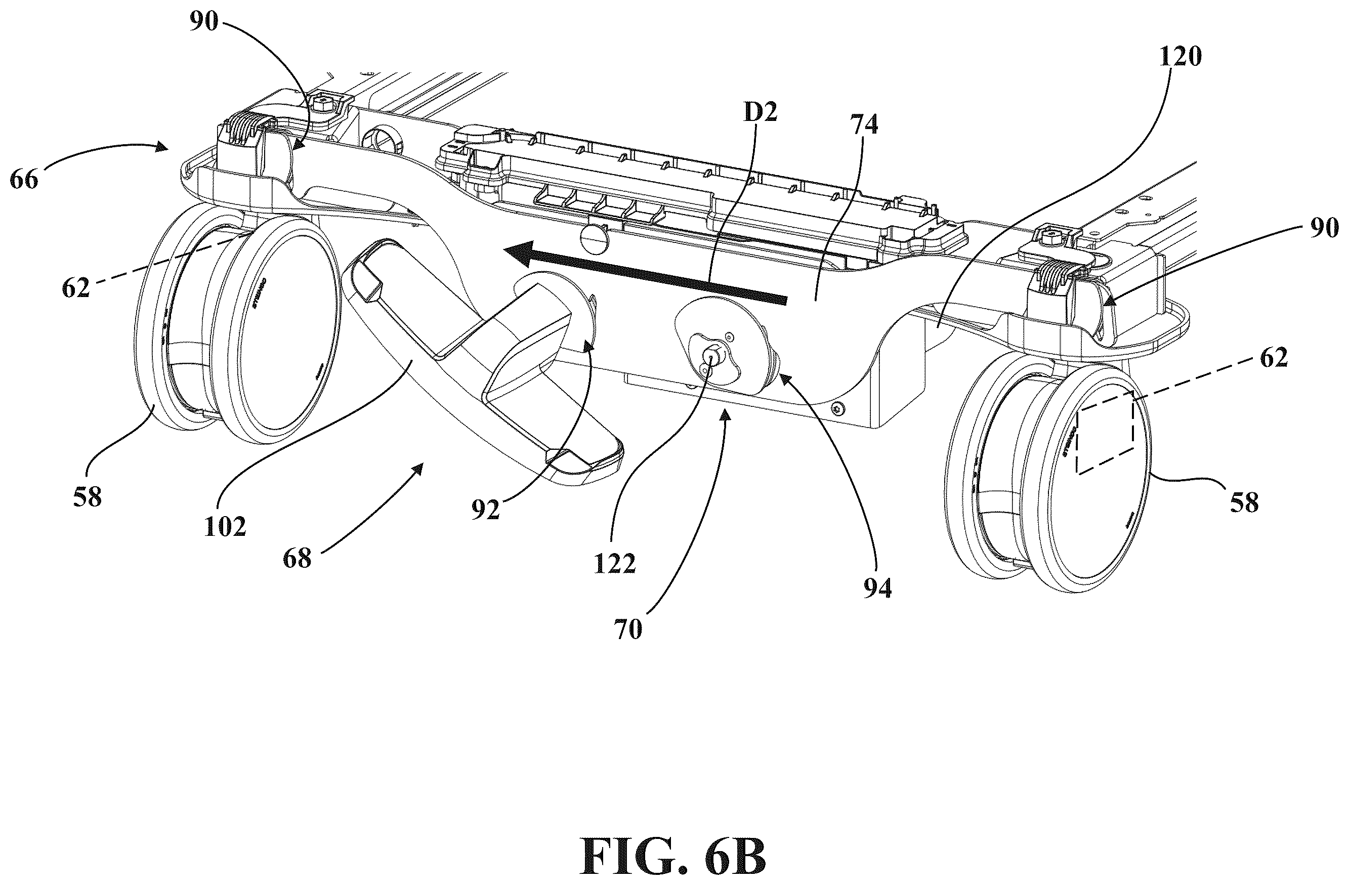 Patent US12350212 Figure 9 – Patient transport apparatus with electro-mechanical braking input hold circuit