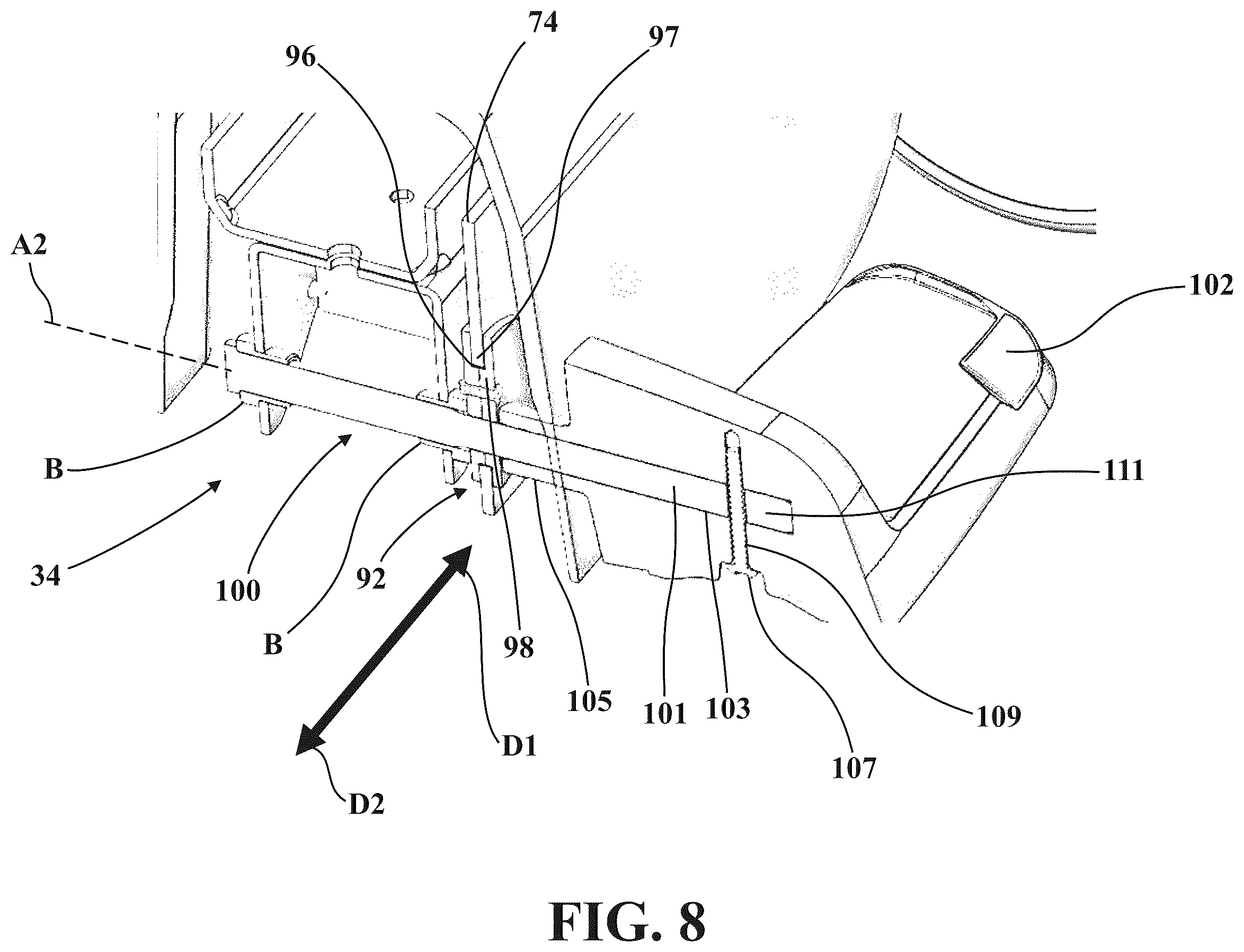 Patent US12350212 Figure 12 – Patient transport apparatus with electro-mechanical braking input hold circuit