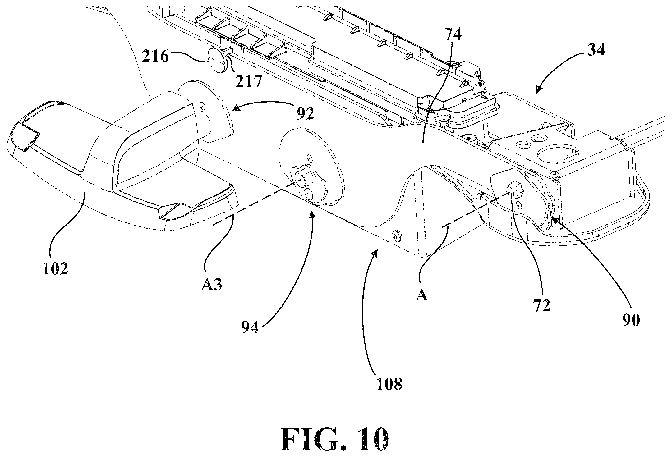 Patent US12350212 Figure 15 – Patient transport apparatus with electro-mechanical braking input hold circuit