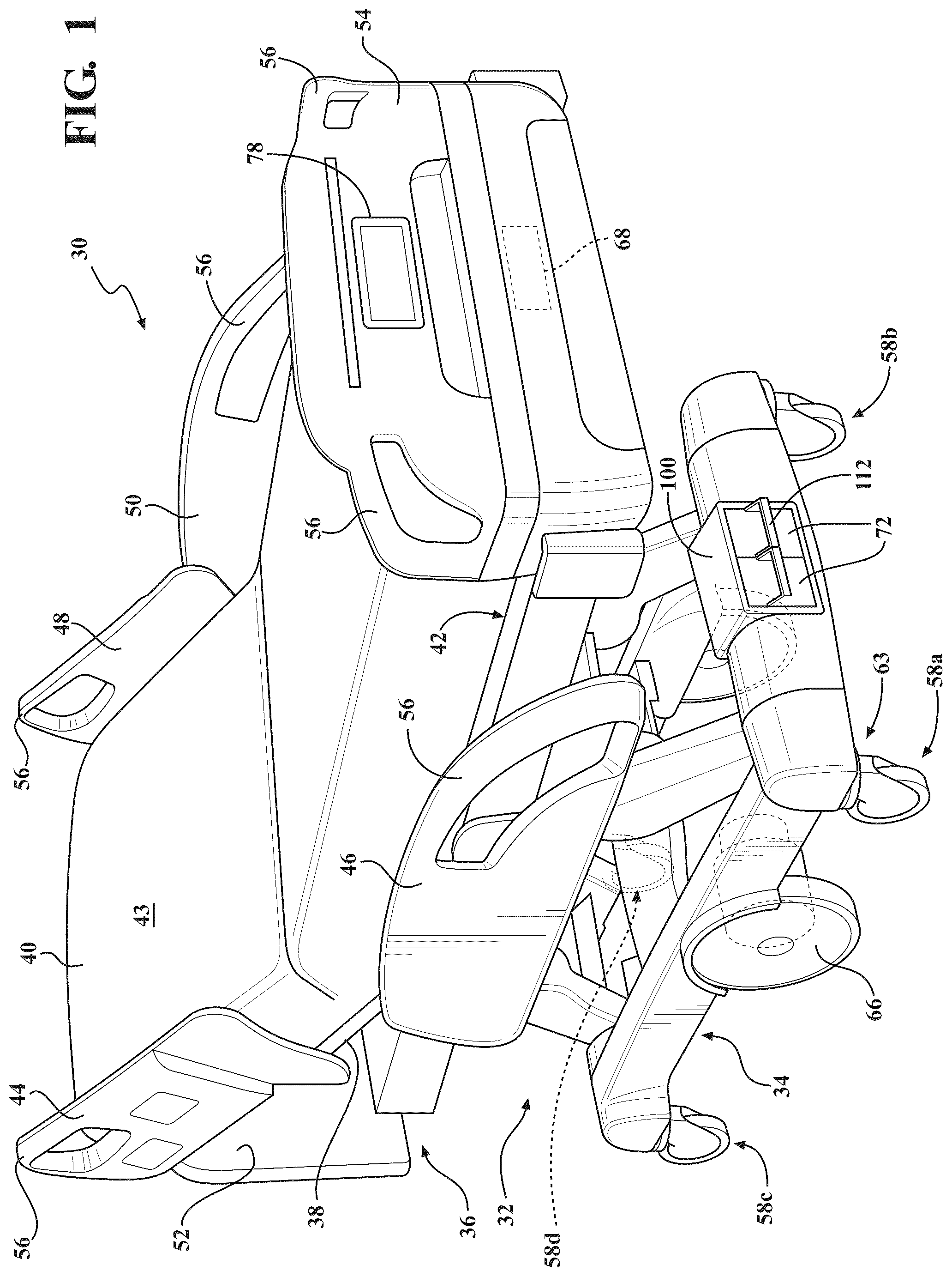 Patent US12350213 Figure 1 – Energy storage device management for a patient support apparatus