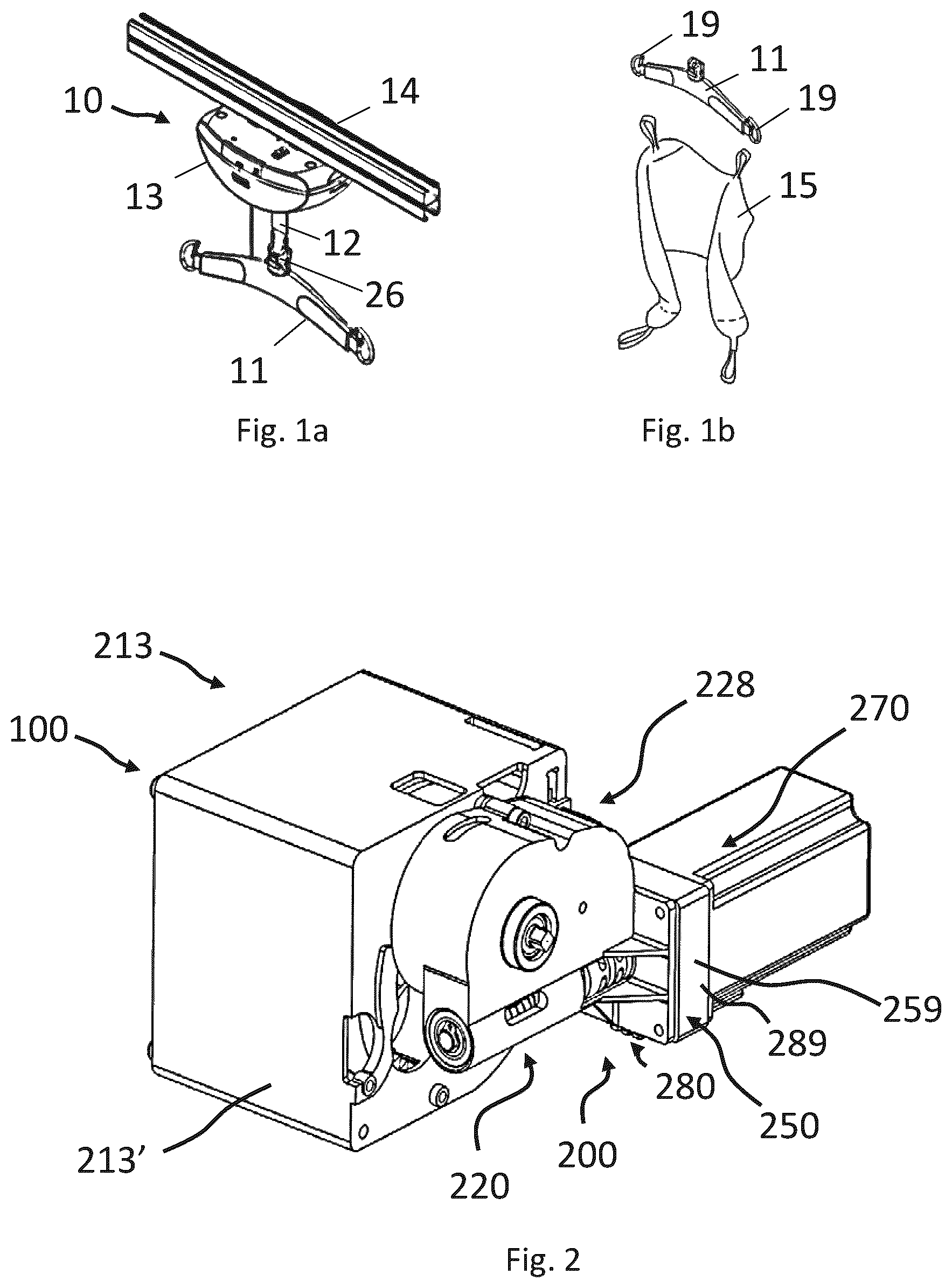 Patent US12350214 Figure 1 – Drive system for patient lift