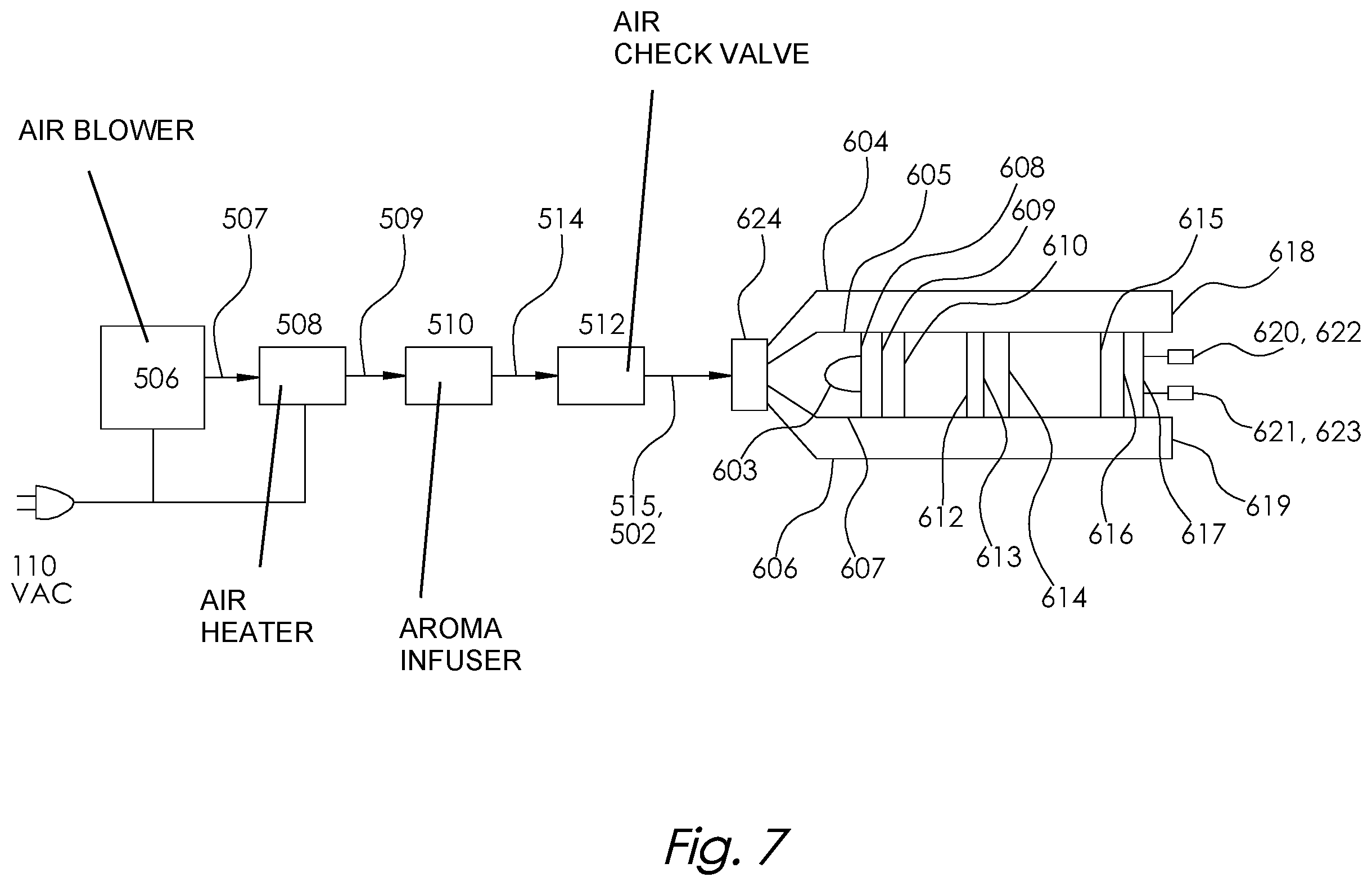 Patent US12350227 Figure 7 – Bubble massage float apparatus and method