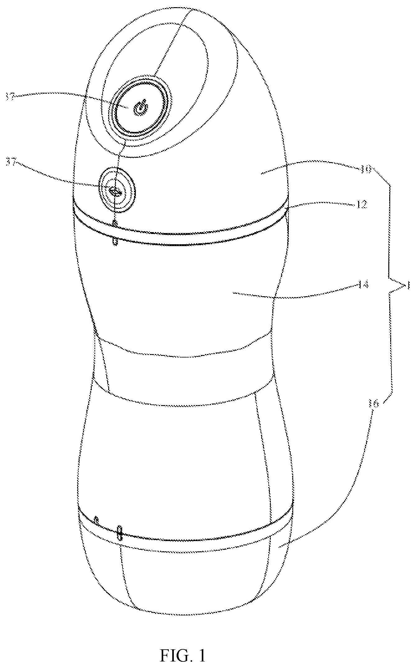 Patent US12350231 Figure 1 – Massager