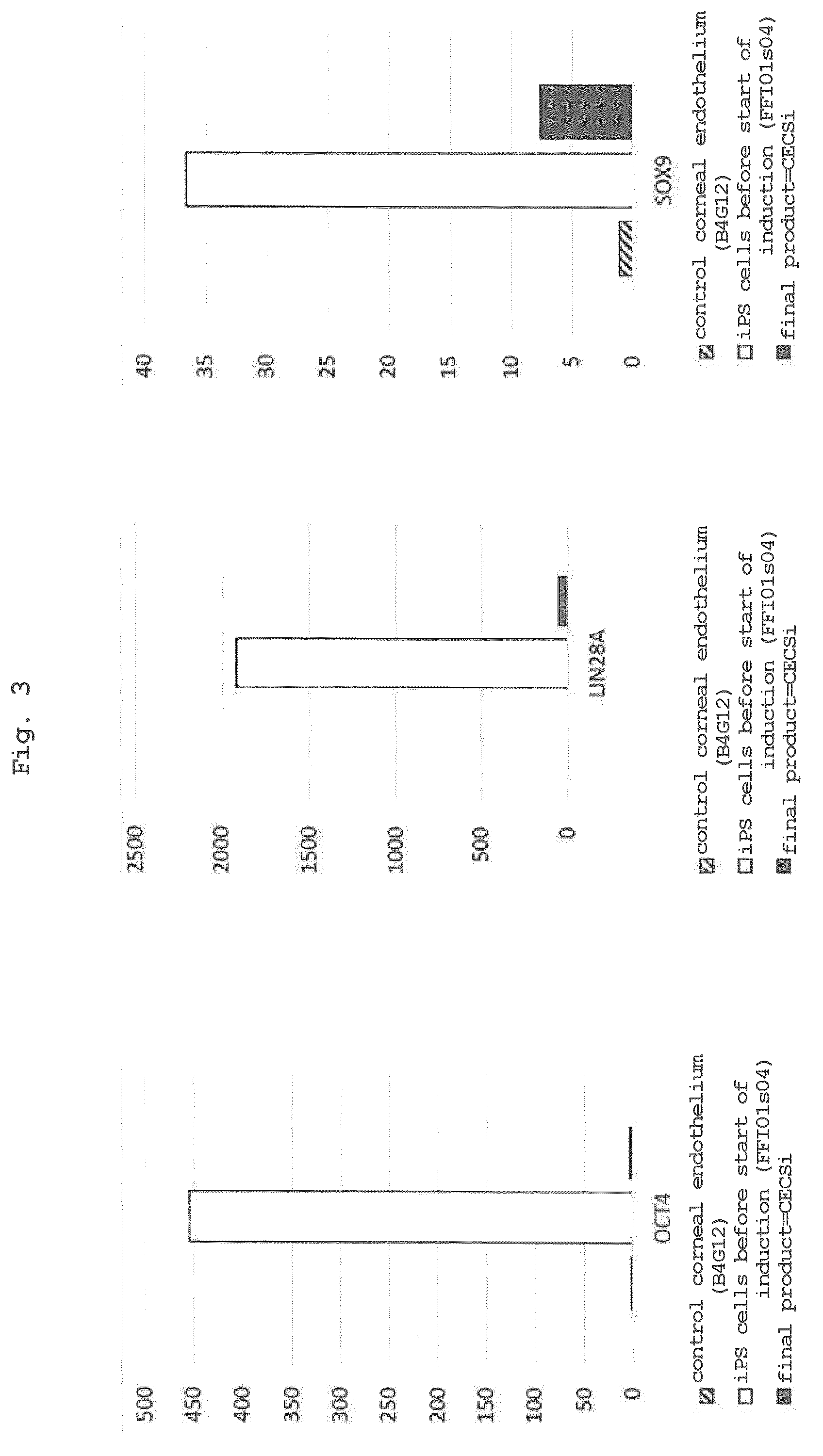 Patent US12350294 Figure 3 – Medium comprising serum replacement, IGF1, STAT3 activator and adrenal gland hormone without BFGF or rock inhibitor for producing corneal endothelial substitute cells from iPS cells and a method thereof