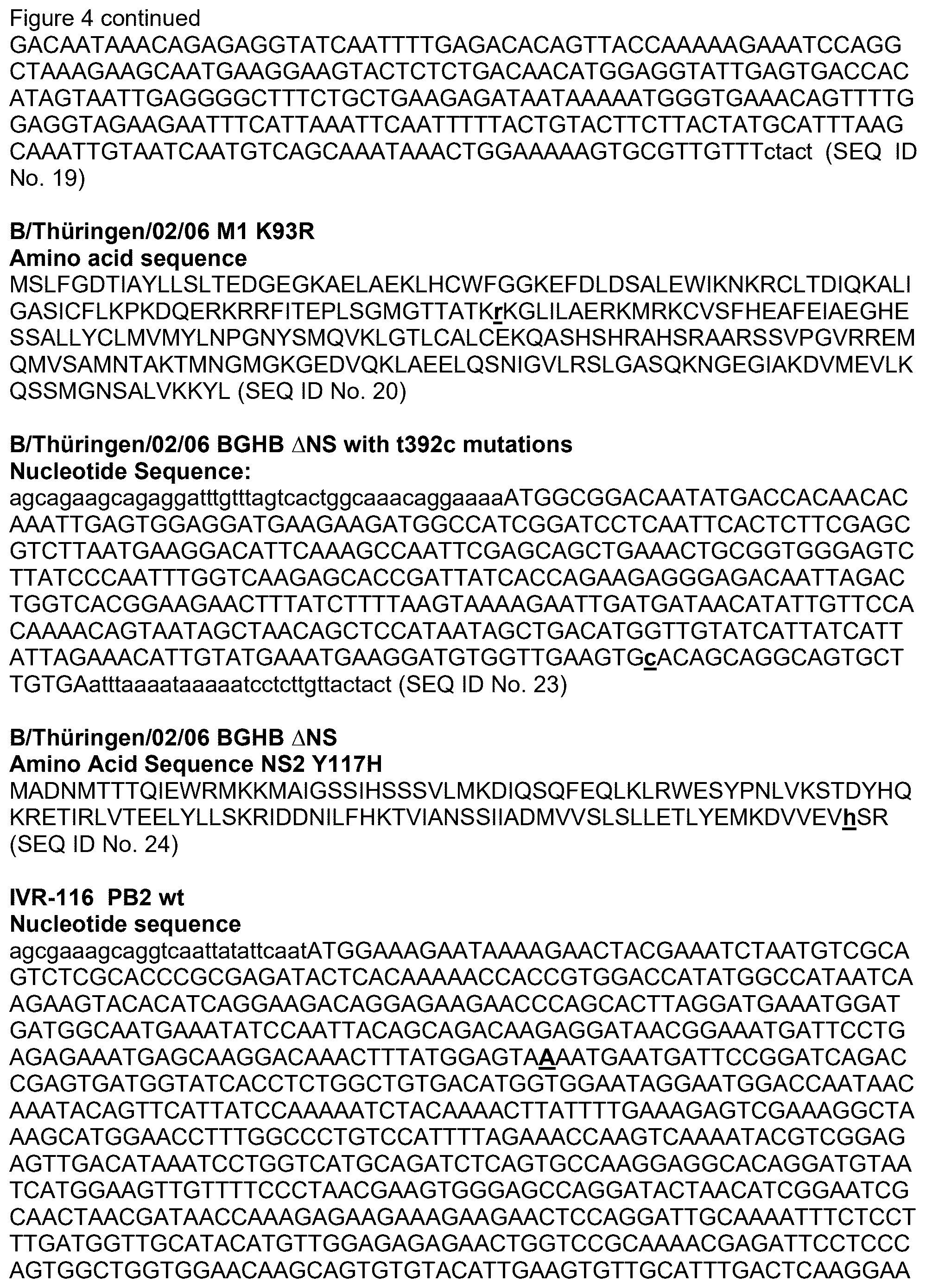 Patent US12350325 Figure 12 – Recombinant high growth rate influenza virus comprising mutations in M1, NS2, and PB2