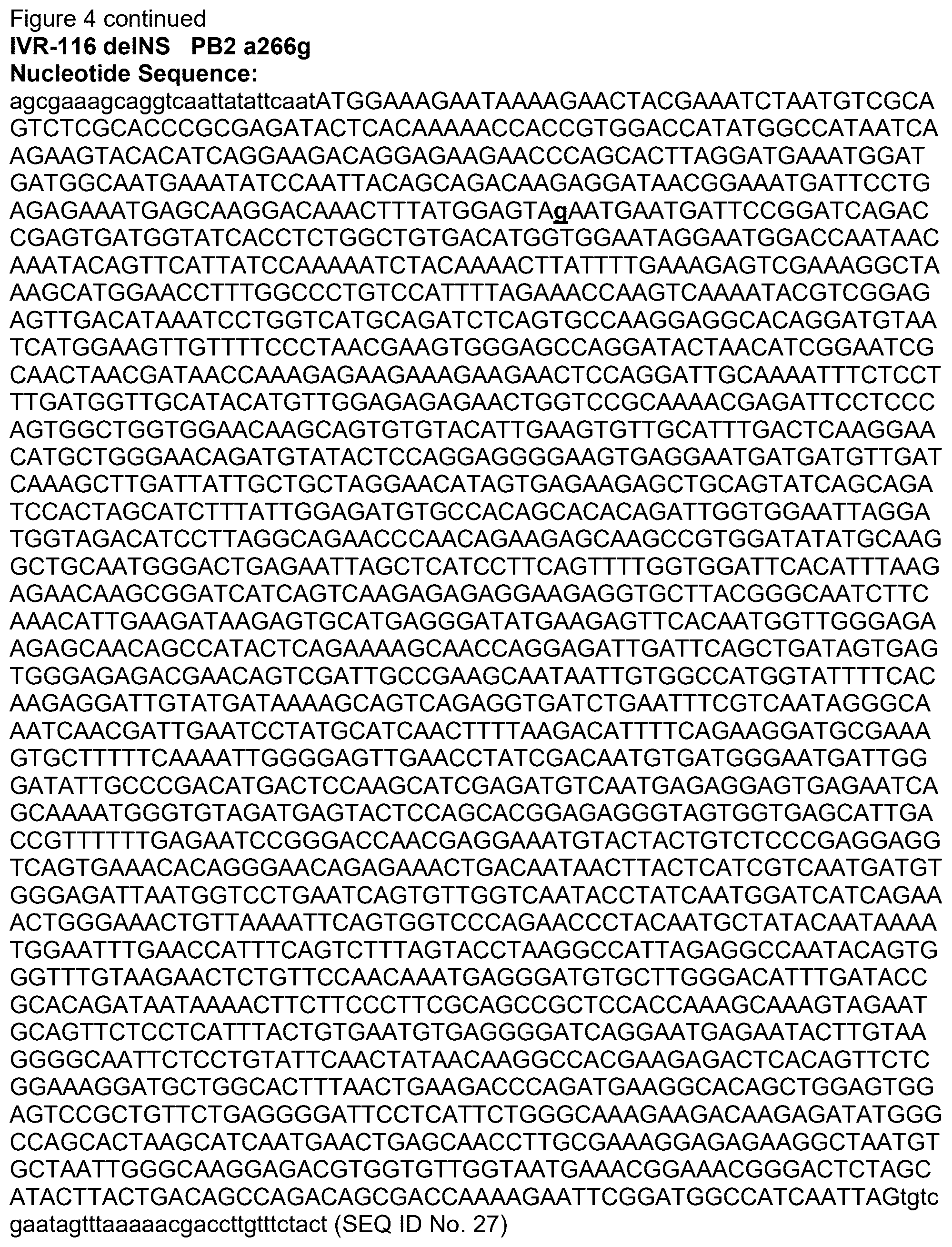 Patent US12350325 Figure 14 – Recombinant high growth rate influenza virus comprising mutations in M1, NS2, and PB2