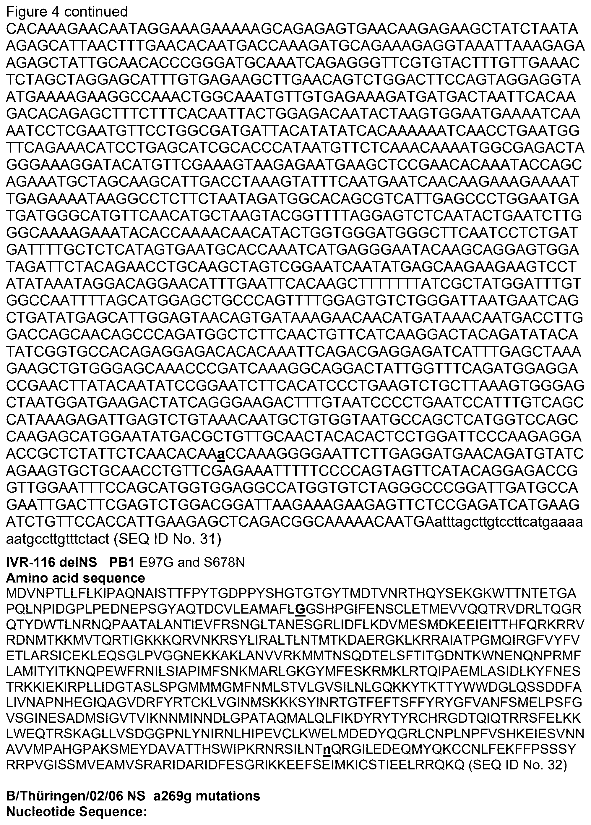 Patent US12350325 Figure 17 – Recombinant high growth rate influenza virus comprising mutations in M1, NS2, and PB2