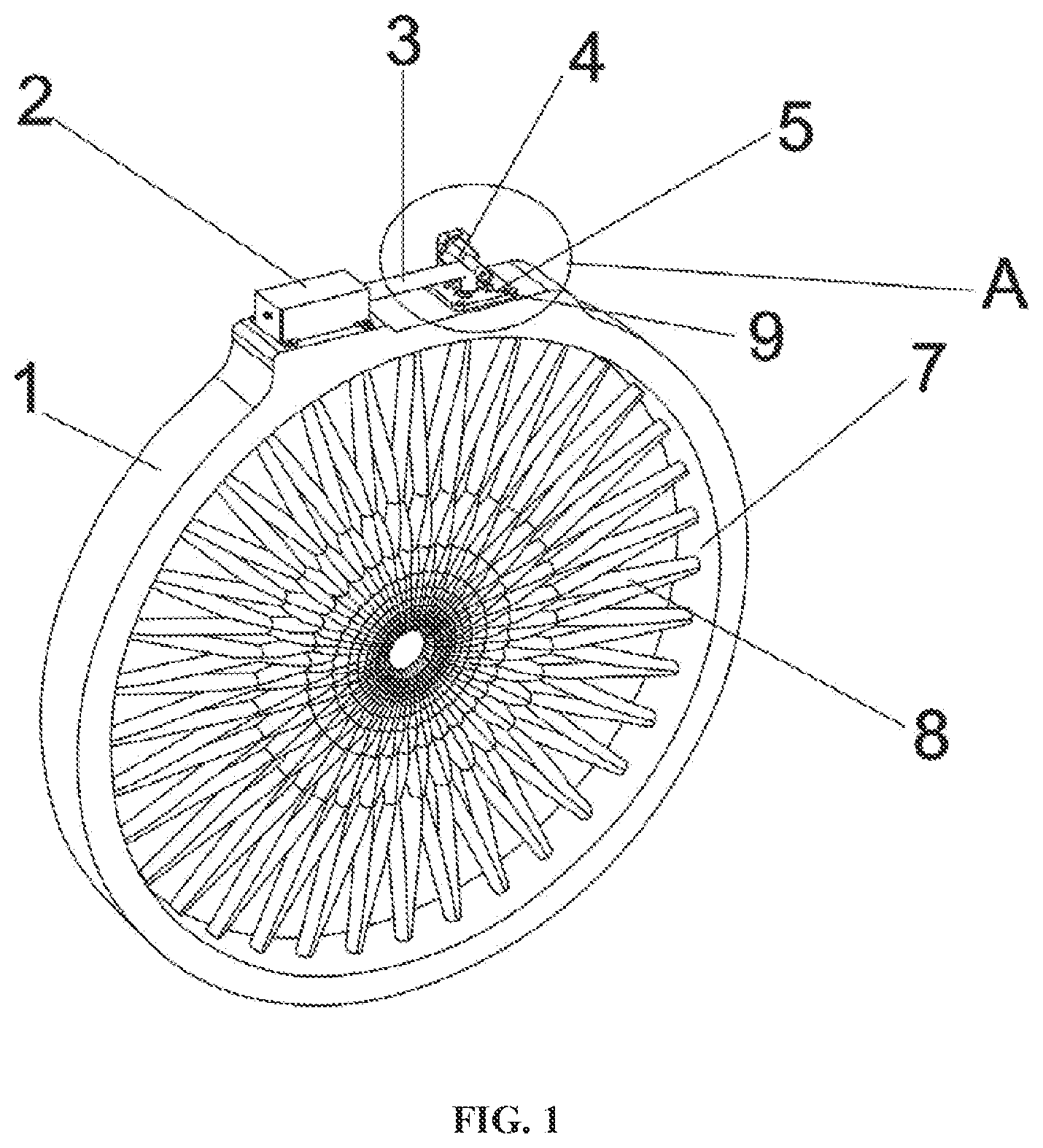 Patent US12350389 Figure 1 – Filtering device for killing pathogenic microorganisms using deep ultraviolet laser