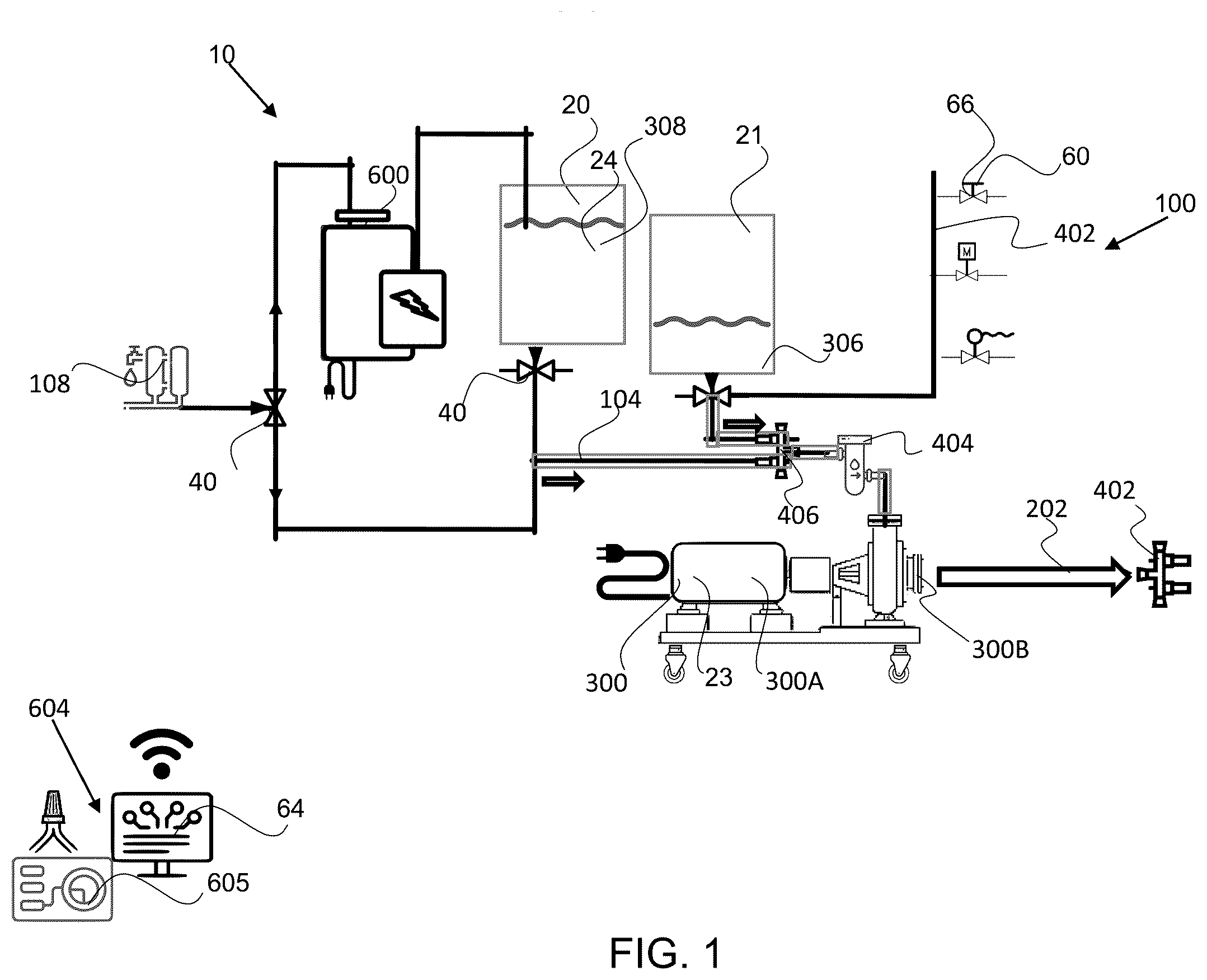 Patent US12350394 Figure 1 – Fluid disinfectant dispersant system
