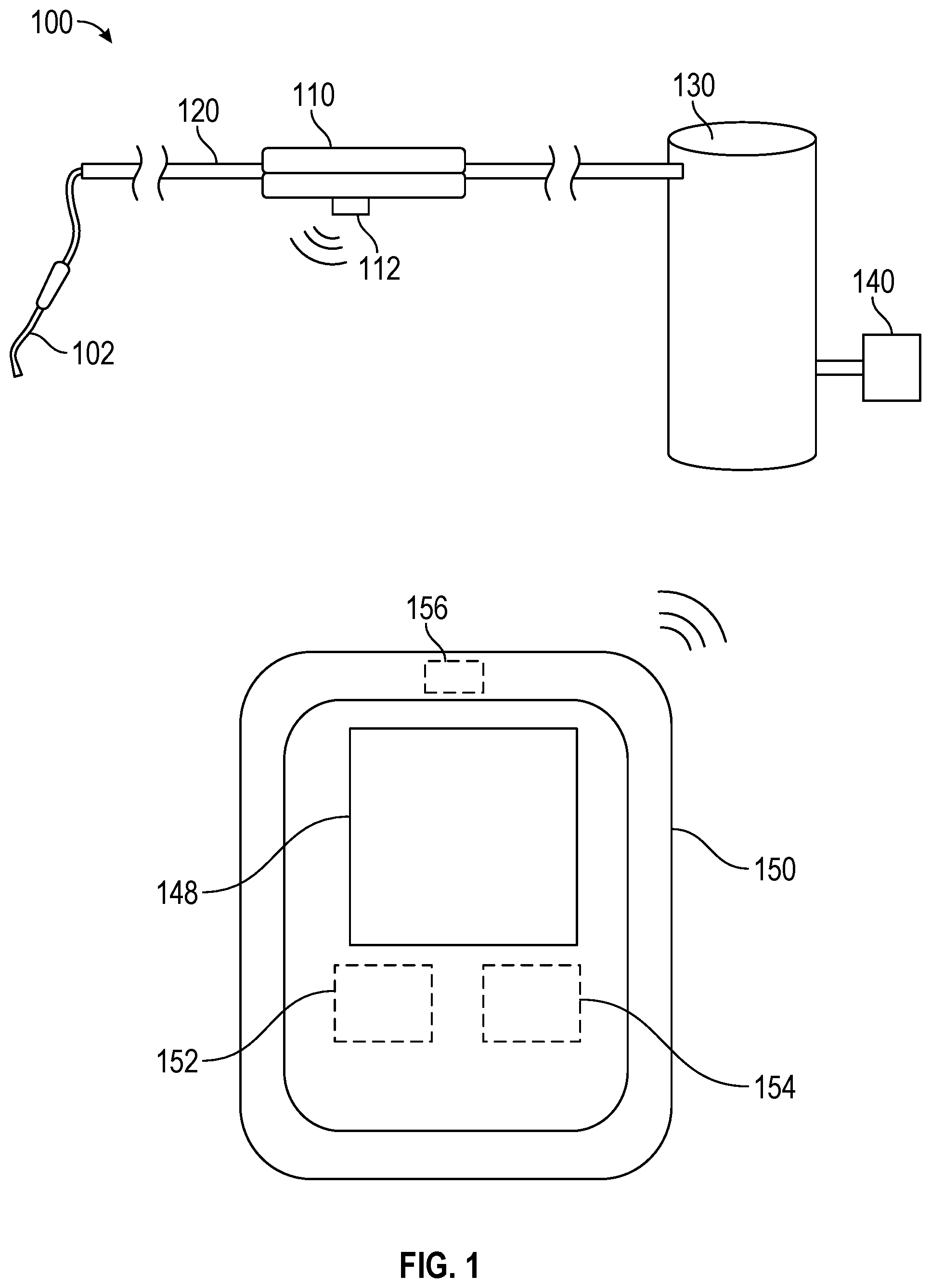 Patent US12350415 Figure 1 – Systems and methods for inline fluid characterization