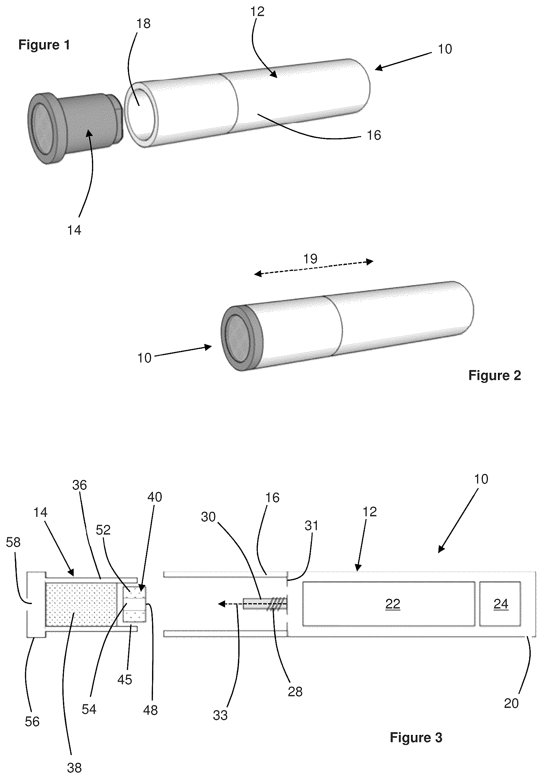 Patent US12350423 — Aerosol-generating system comprising multiple aerosol-forming substrates and a transfer element — Figure 1