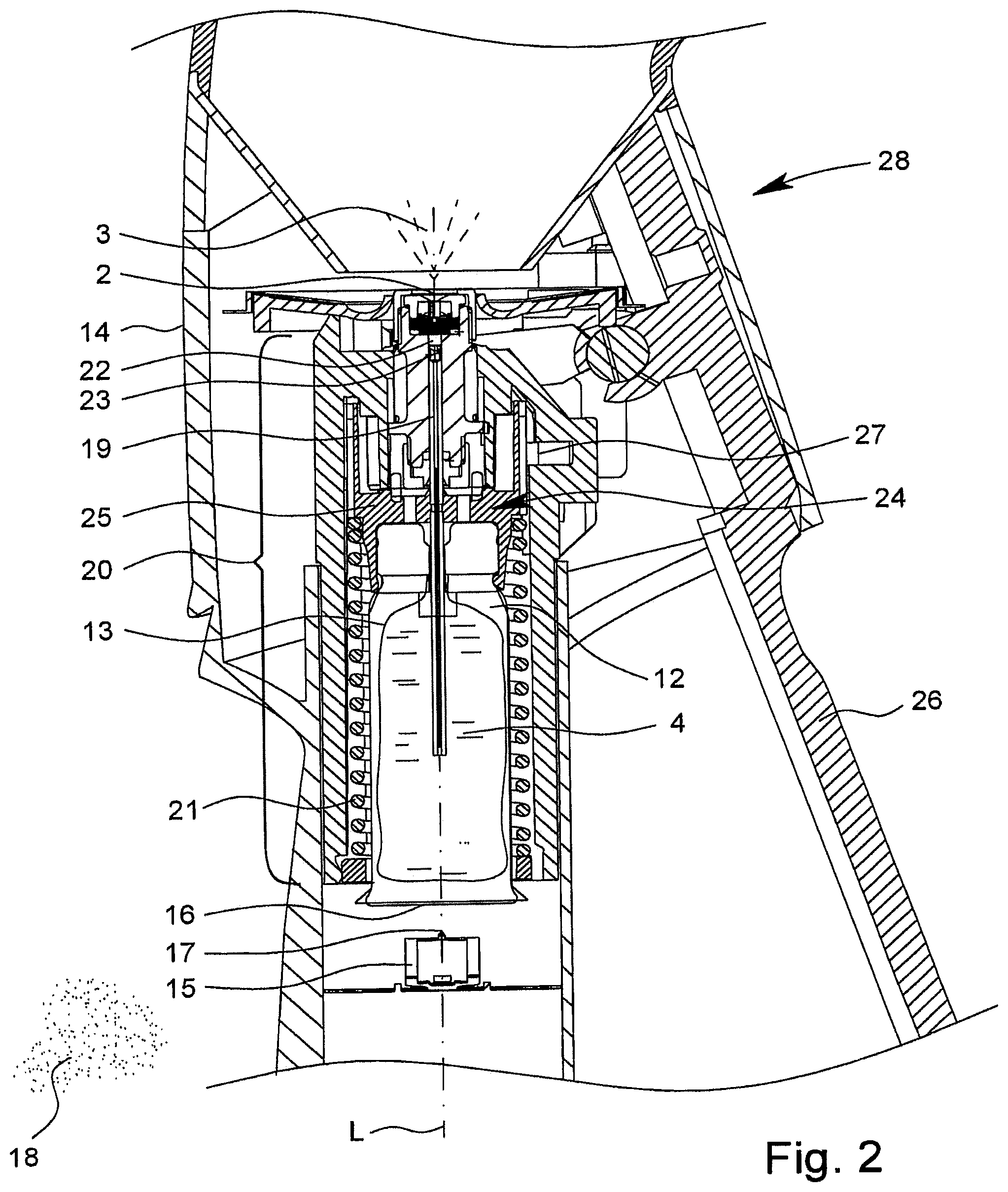 Patent US12350424 Figure 2 – Inhaler