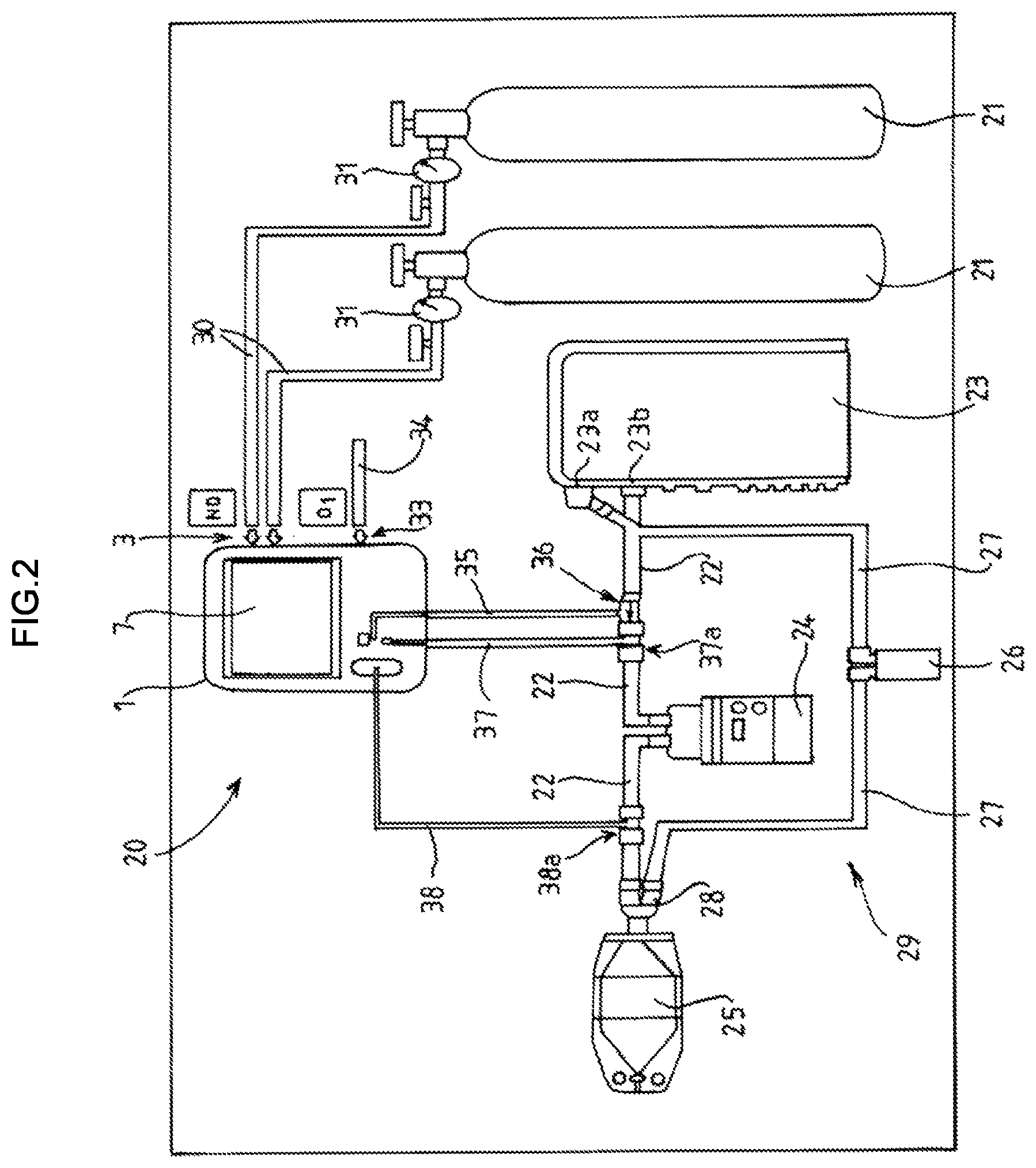 Patent US12350426 Figure 2 – Device for supplying therapeutic gas particularly NO or N 2 O to a patient