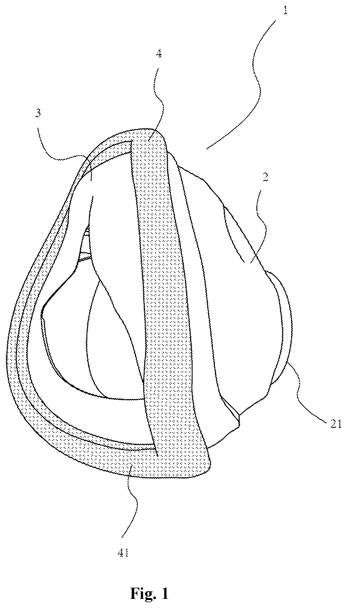 Patent US12350430 Figure 1 – Respiratory mask with good sealing and comfort