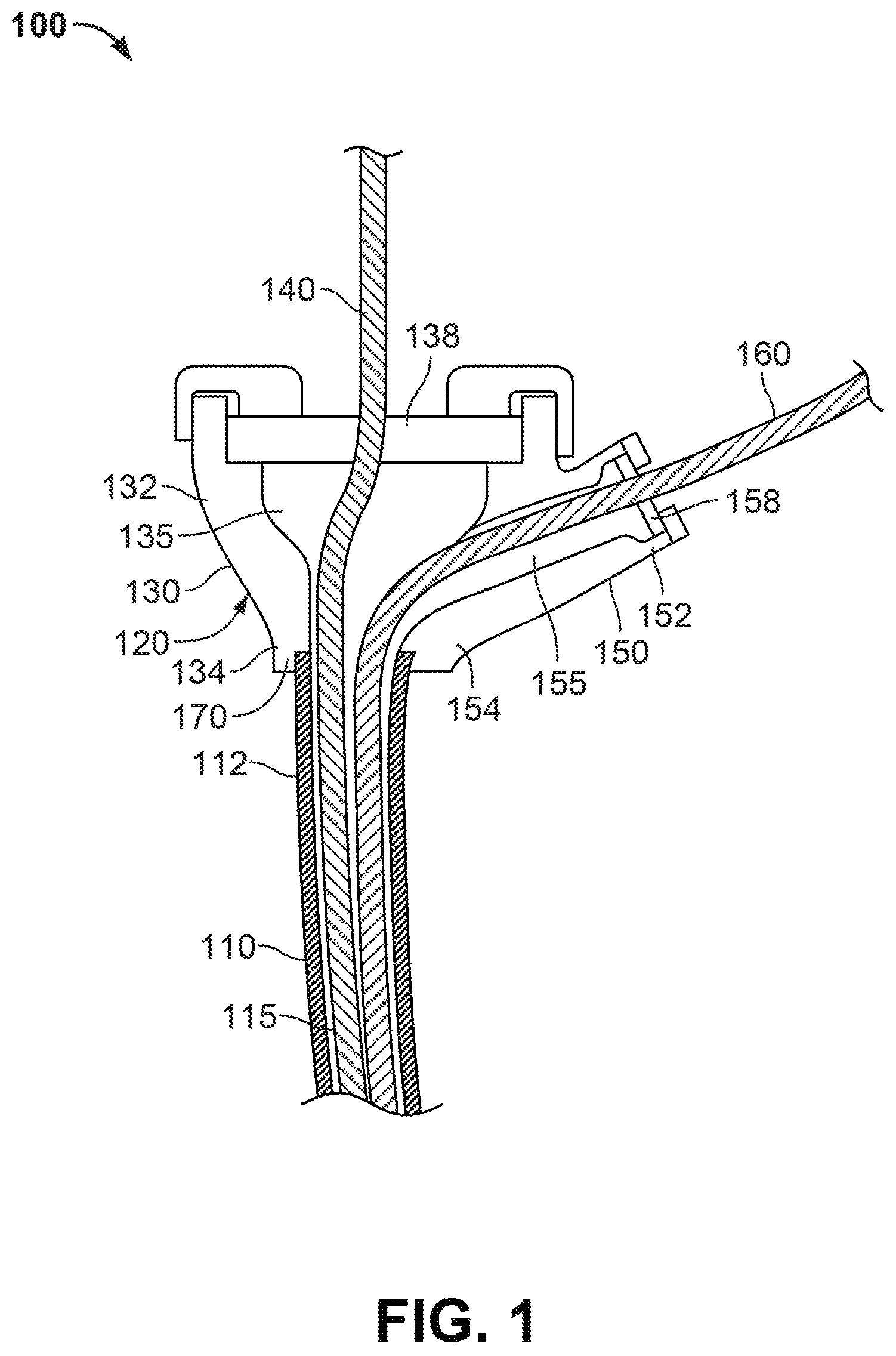 Patent US12350445 Figure 1 – Dual hub introducer sheath