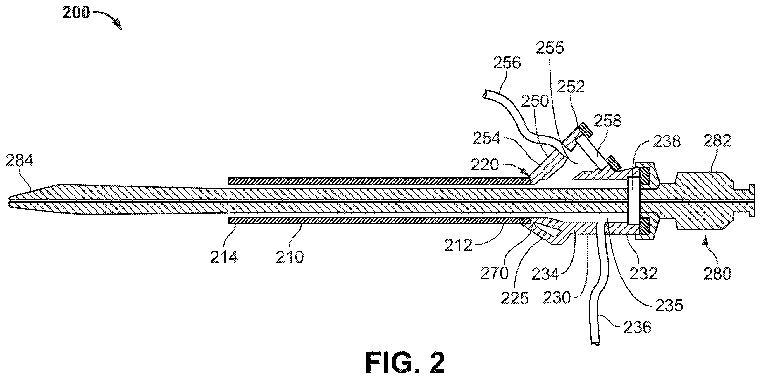 Patent US12350445 Figure 2 – Dual hub introducer sheath