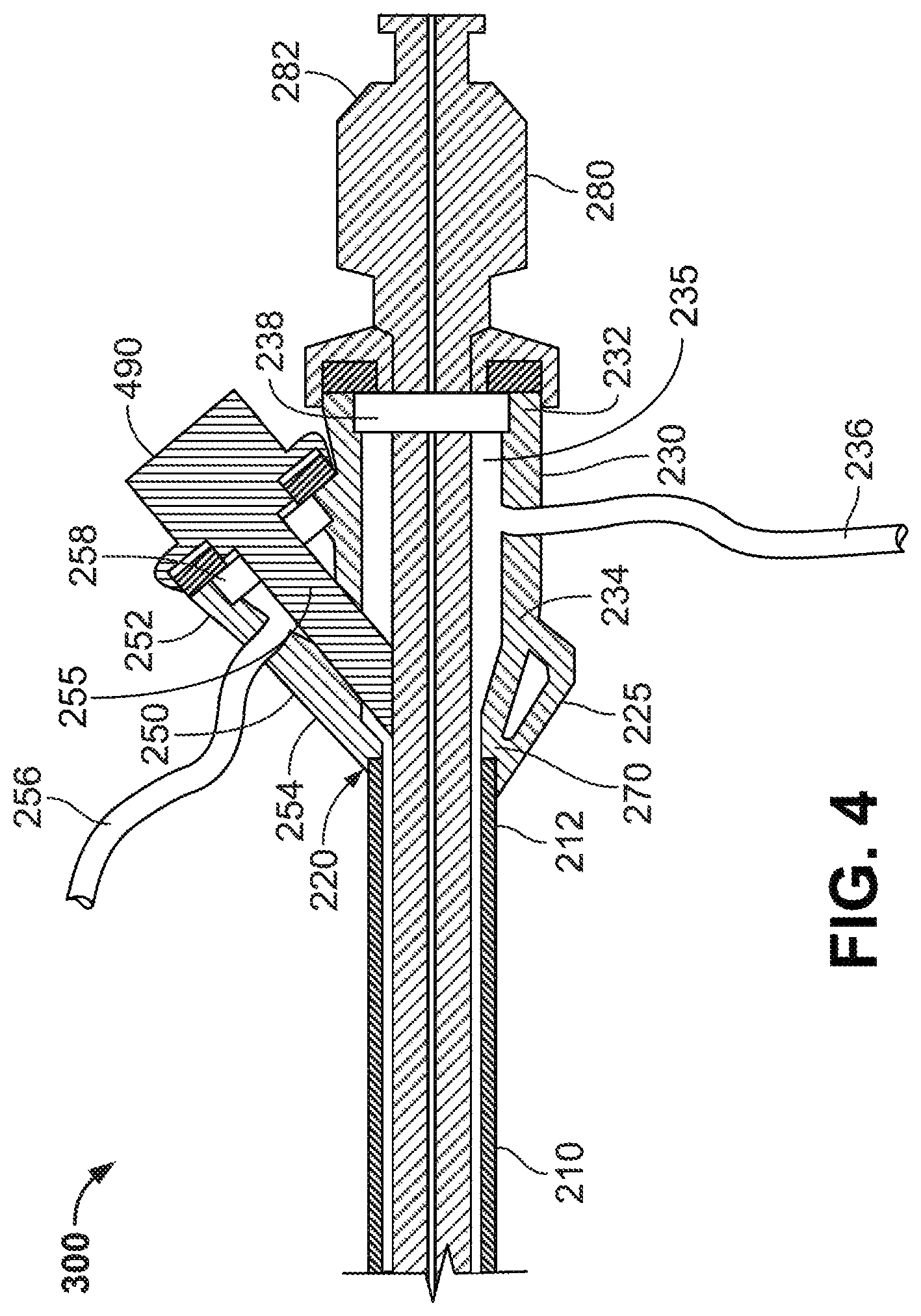Patent US12350445 Figure 4 – Dual hub introducer sheath